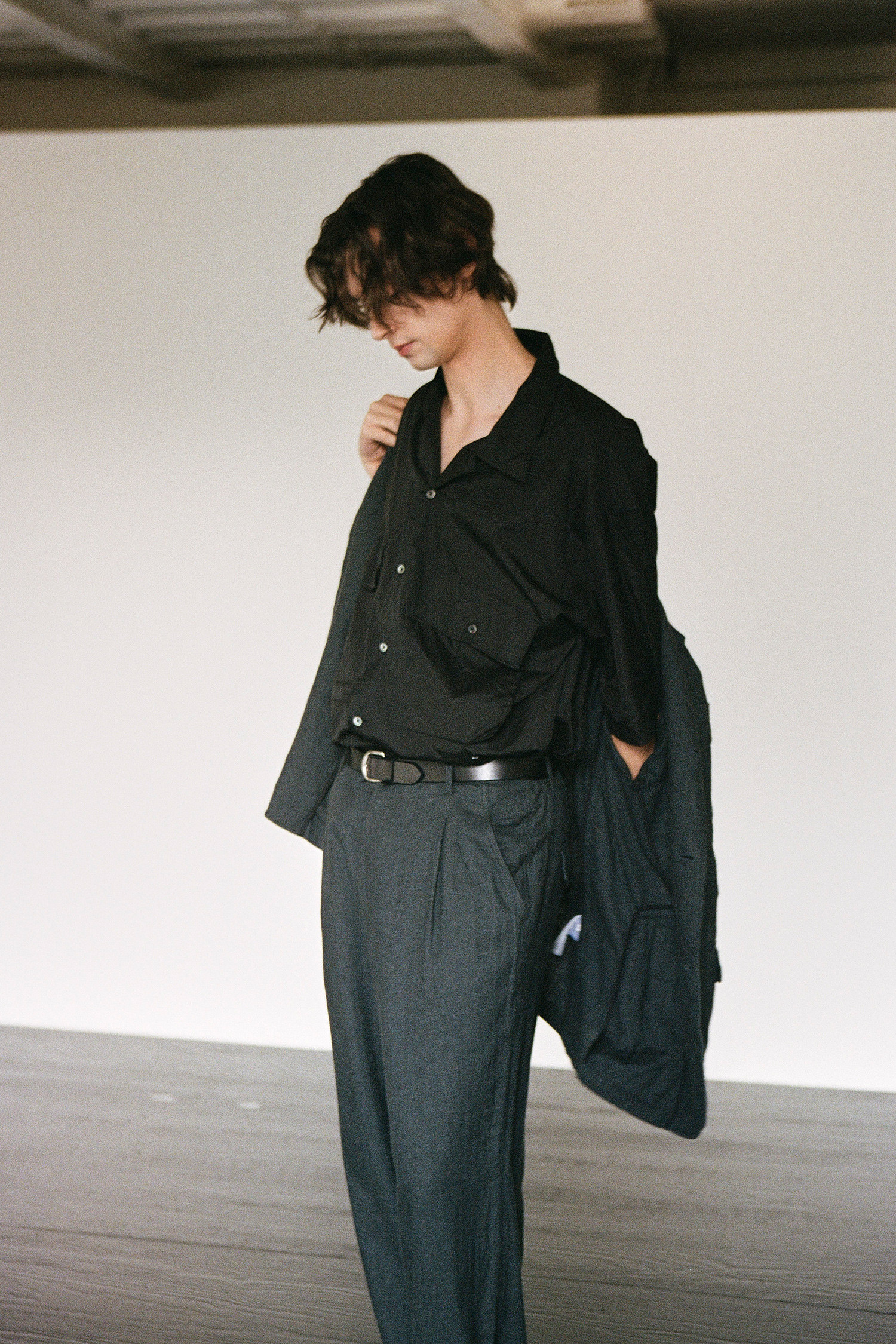 OURSELVES - 수트/블레이저자켓 - (OURSELVES) Harringbone L/C Slumber Jacket Charcoal