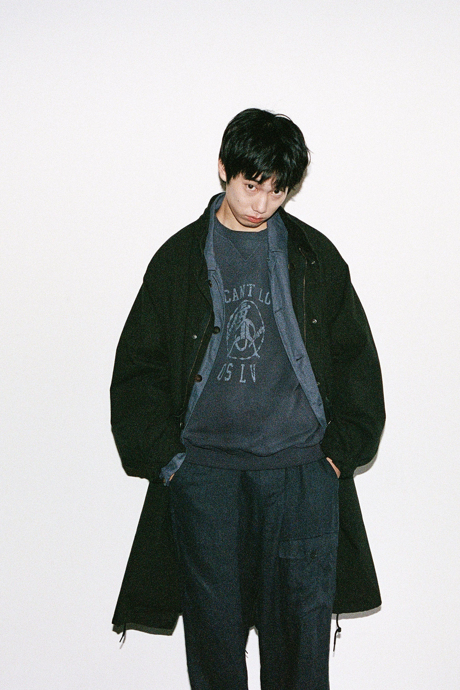 OURSELVES - 사파리/필드자켓 - (OURSELVES) Washed Cotton Mods Parka Black