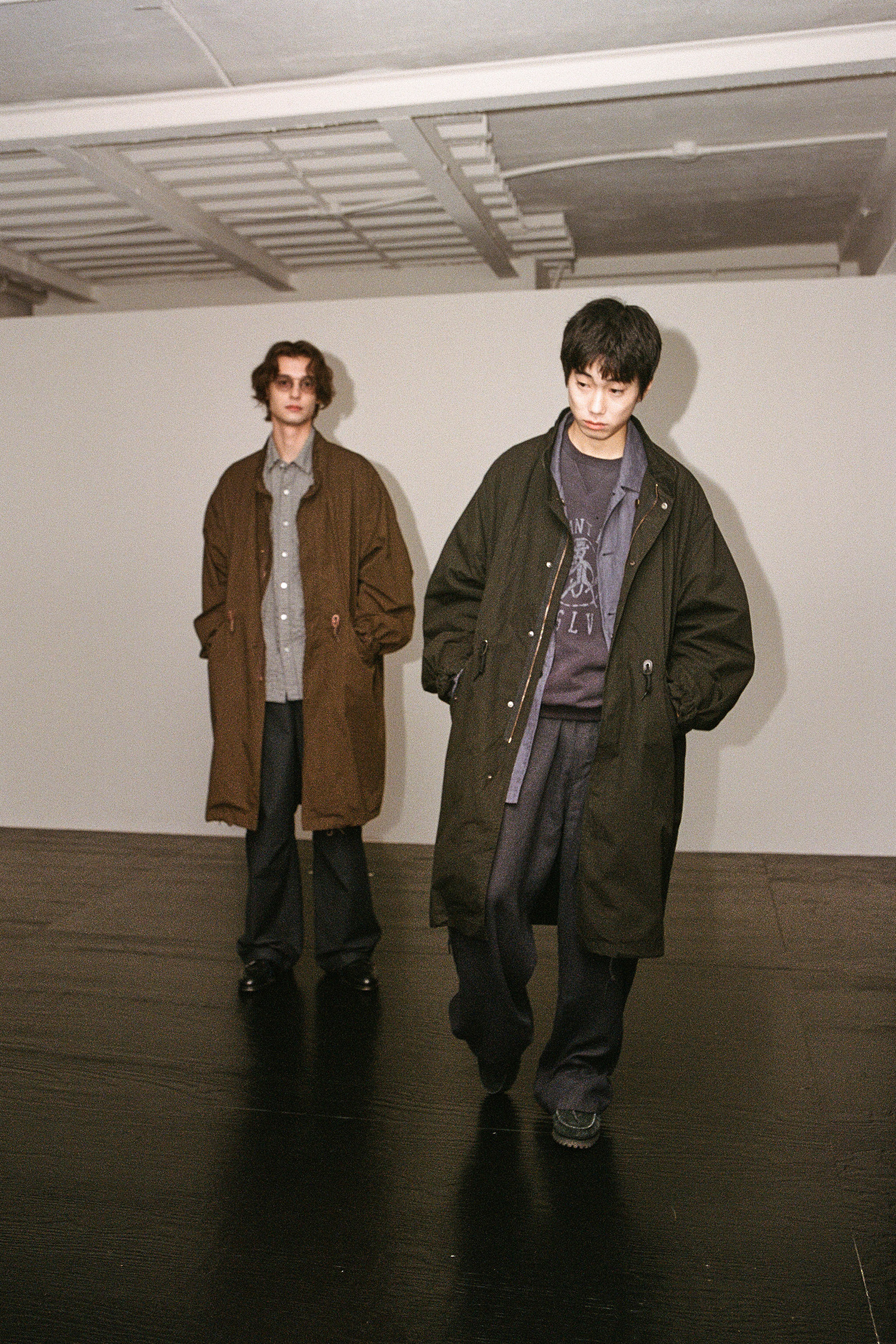 OURSELVES - 사파리/필드자켓 - (OURSELVES) Washed Cotton Mods Parka Brown