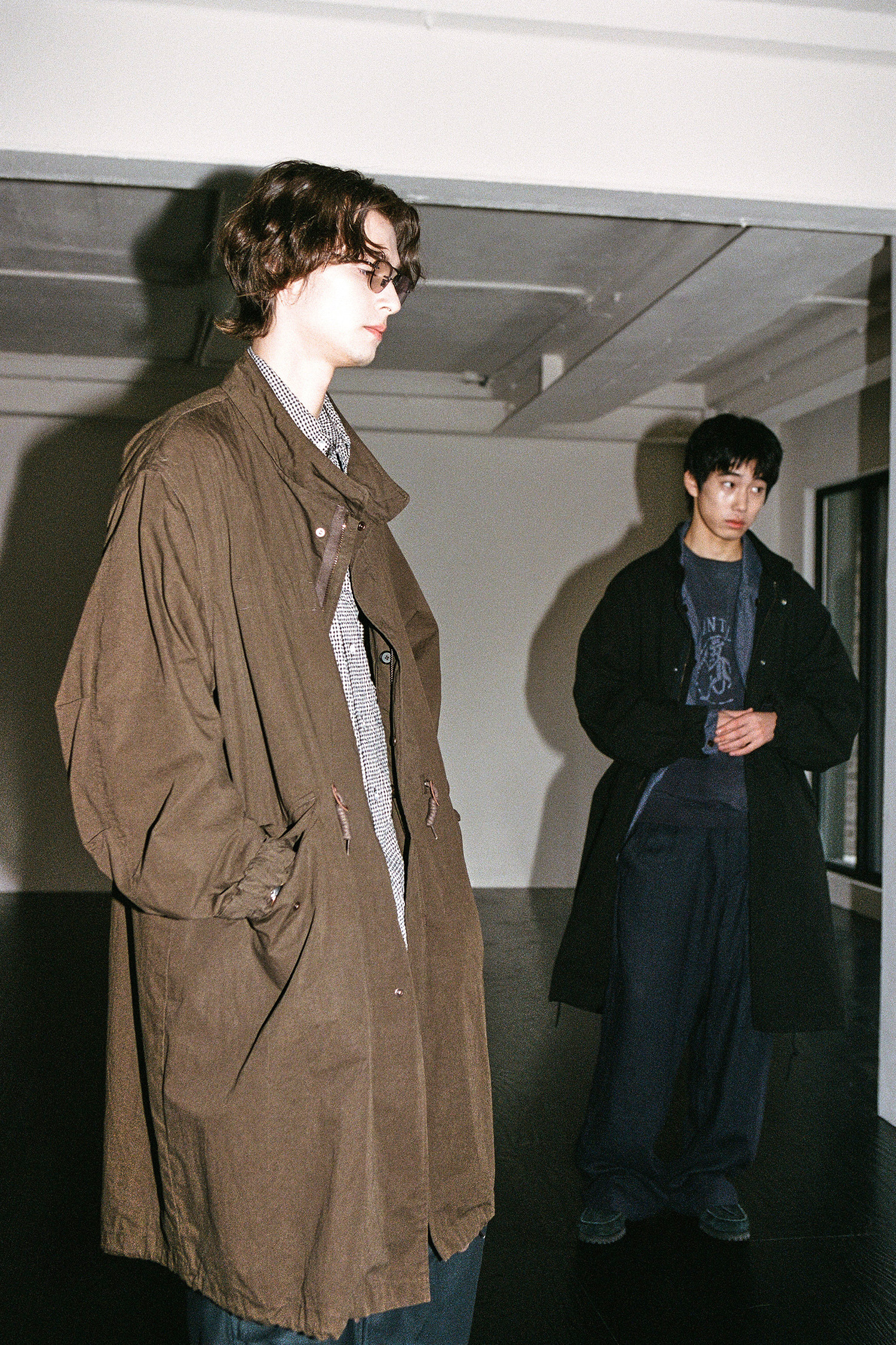 OURSELVES - 사파리/필드자켓 - (OURSELVES) Washed Cotton Mods Parka Brown