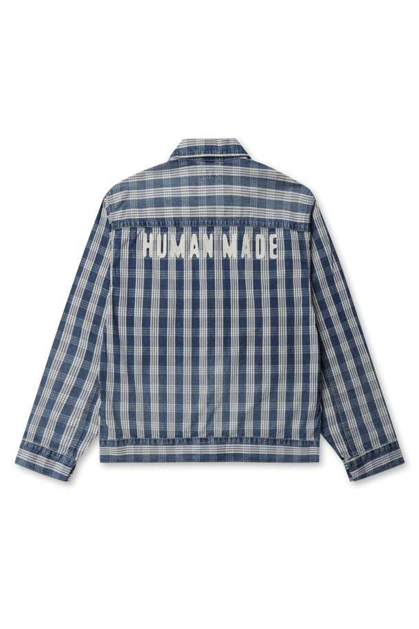 WORK 재킷 - 인디고 워크 재킷은 남성용으로, 봄, 가을에 입기 좋은 데님 소재의 아우터입니다. 캐주얼, 워크웨어, 미니멀 스타일을 아우르는 디자인으로, 체크 패턴과 레귤러핏이 특징입니다. 크롭 기장에 긴 소매, 버튼 여밈 방식이며, 체인 스티치 백 로고와 버튼 각인 디테일이 돋보입니다. 동네 마실룩, 가을 나들이룩에 적합한 워크웨어 스타일의 재킷입니다.
