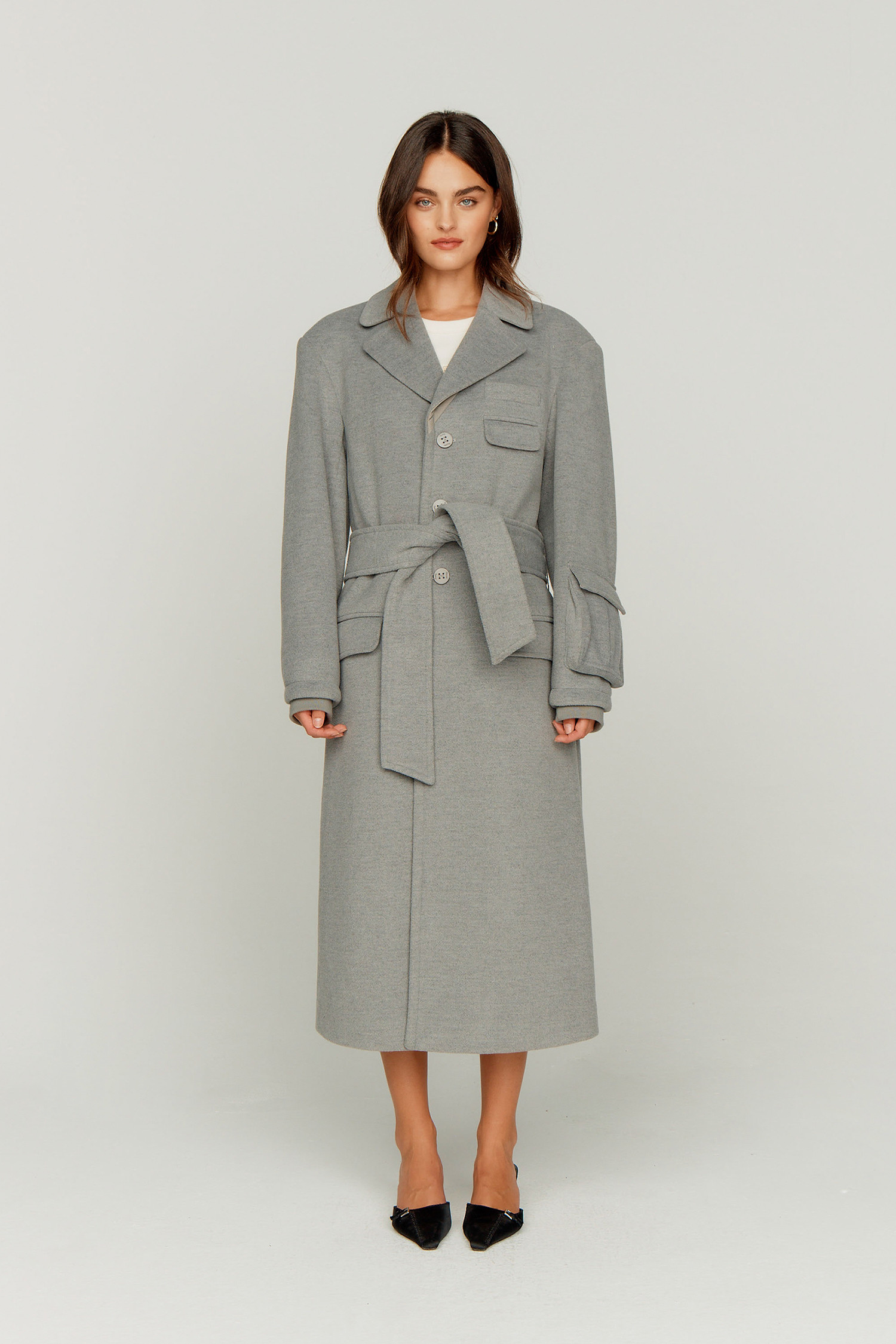 HOUSE OF SUNNY - 코트 - (House of Sunny) ACCENT OVERCOAT - VOL2426 SCHOOL GREY