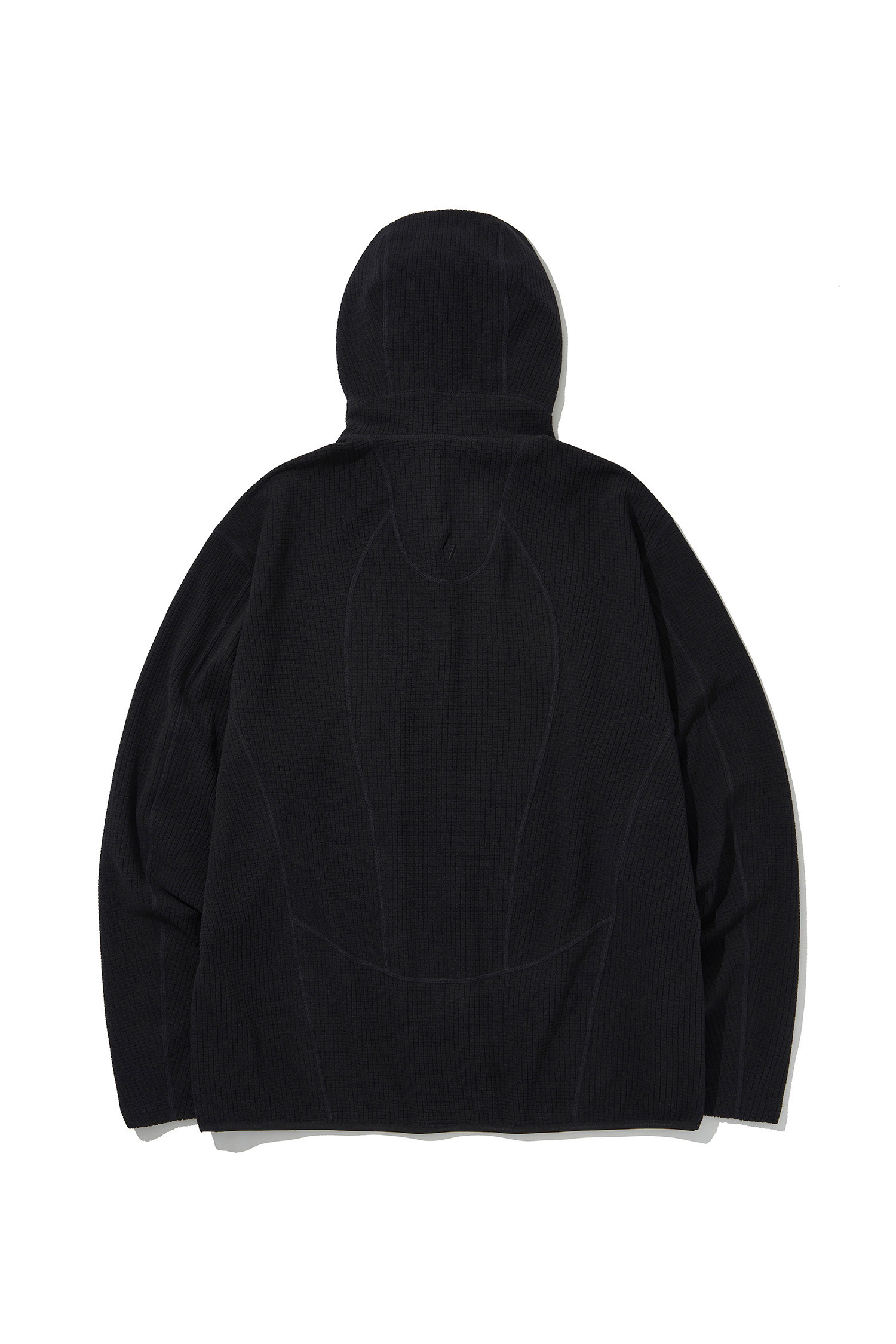 WELTER EXPERIMENT - 긴팔티셔츠 - (WELTER) SQUARE FLEECE HOOD PULLOVER - BLACK WLT025