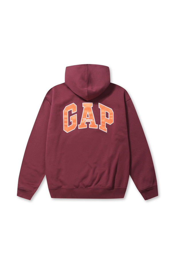 **PALACE X GAP 로고 후디 - 버건디**는 가을과 겨울 시즌에 적합한 남녀 공용 후드티입니다. 버건디 컬러의 부드러운 소재에 앞면 PALACE 자수 로고와 뒷면 GAP 자수 로고가 돋보이며, 캐주얼하고 스트릿한 스타일을 연출합니다. 긴소매에 레귤러 기장으로 제작되었으며, 리브 커프스와 앞면 주머니 디테일로 실용성을 더했습니다.
