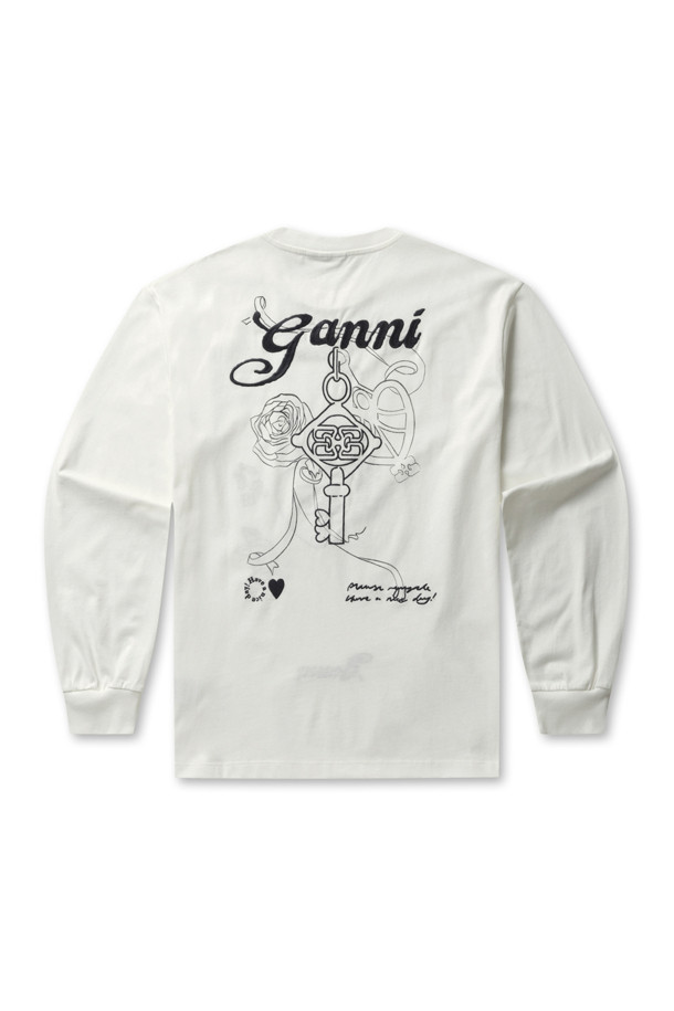 Re-cut Heavy Long Sleeve T-shirt - Egret는 봄, 가을, 겨울에 착용하기 좋은 유니섹스 긴소매 티셔츠입니다. 면 소재의 두꺼운 원단으로 제작되었으며, 레귤러 핏과 크루넥 디자인으로 베이직한 스타일을 연출합니다. 에그렛 컬러에 그래픽 프린트 디테일이 더해져 포인트를 더했습니다.
