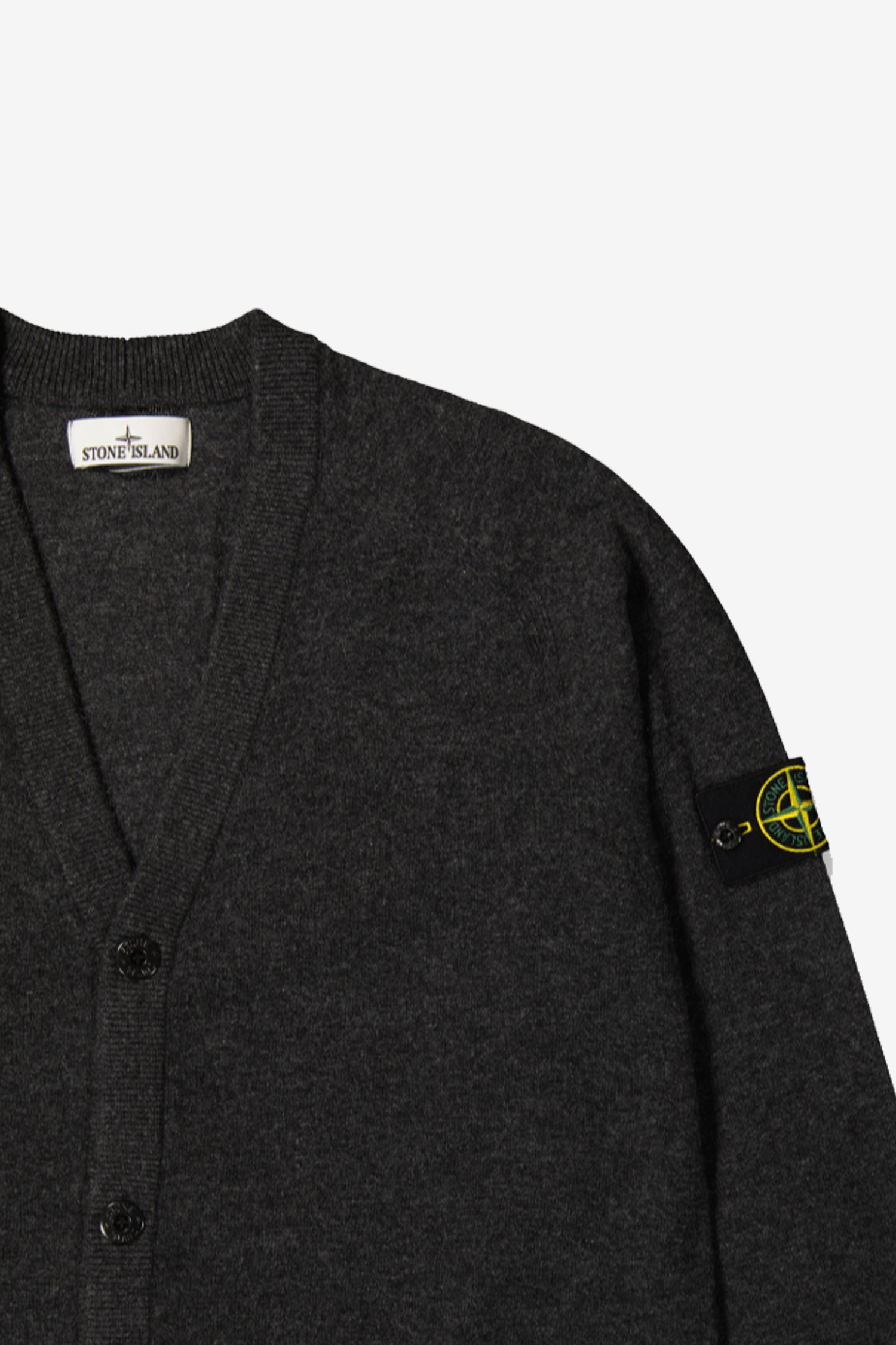 STONE ISLAND - 스웨터 - (STONE ISLAND) LIGHT RWS GEELONG WOOL CARDIGAN - 8115523B4 V0M62 LEAD GREY MELANGE