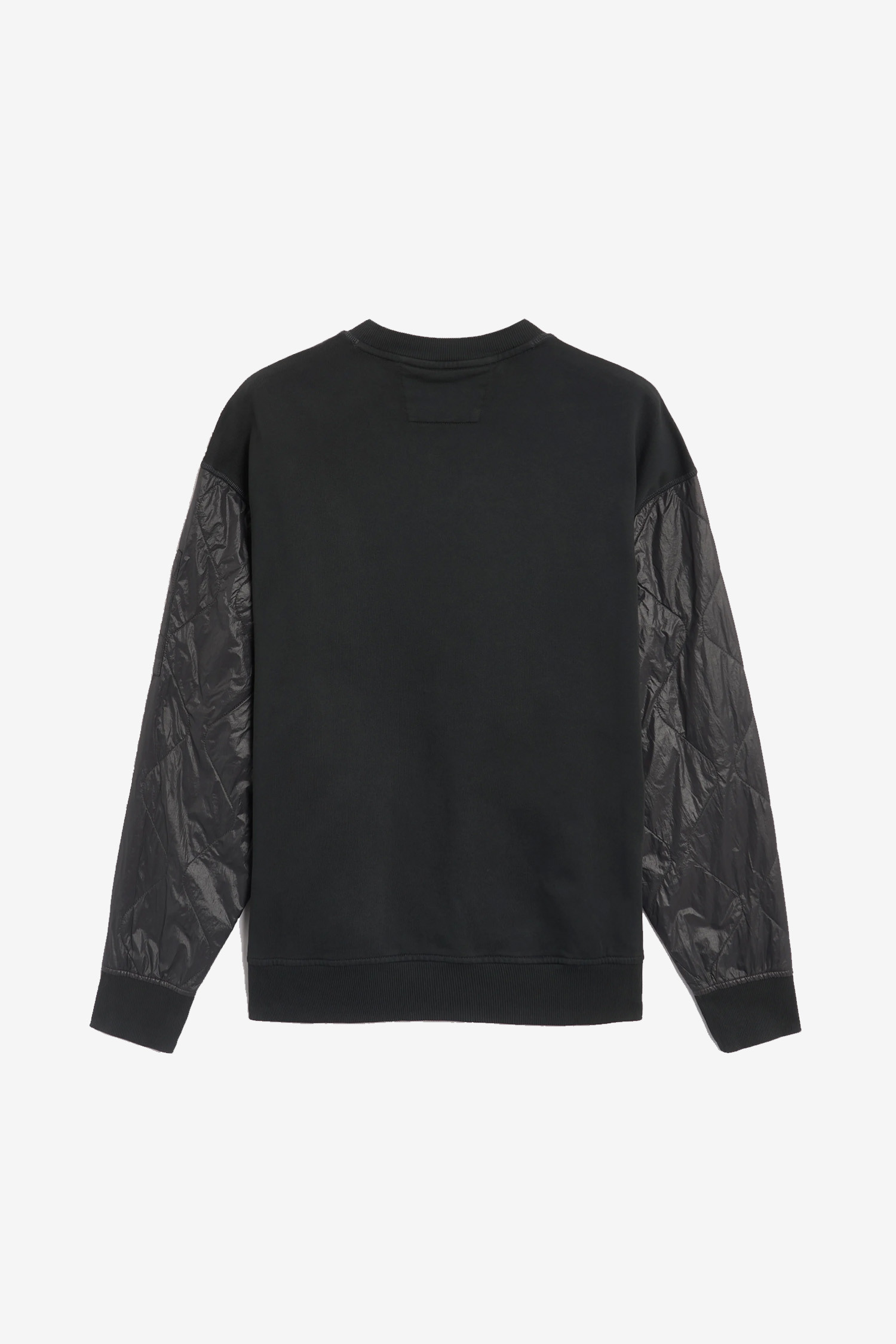 C.P COMPANY - 스웨트셔츠 - (C.P. COMPANY) DIAGONAL RAISED FLEECE MIXED QUILTED CREW NECK SWEATSHIRT - 17CMSS003A005835M BLACK SAND