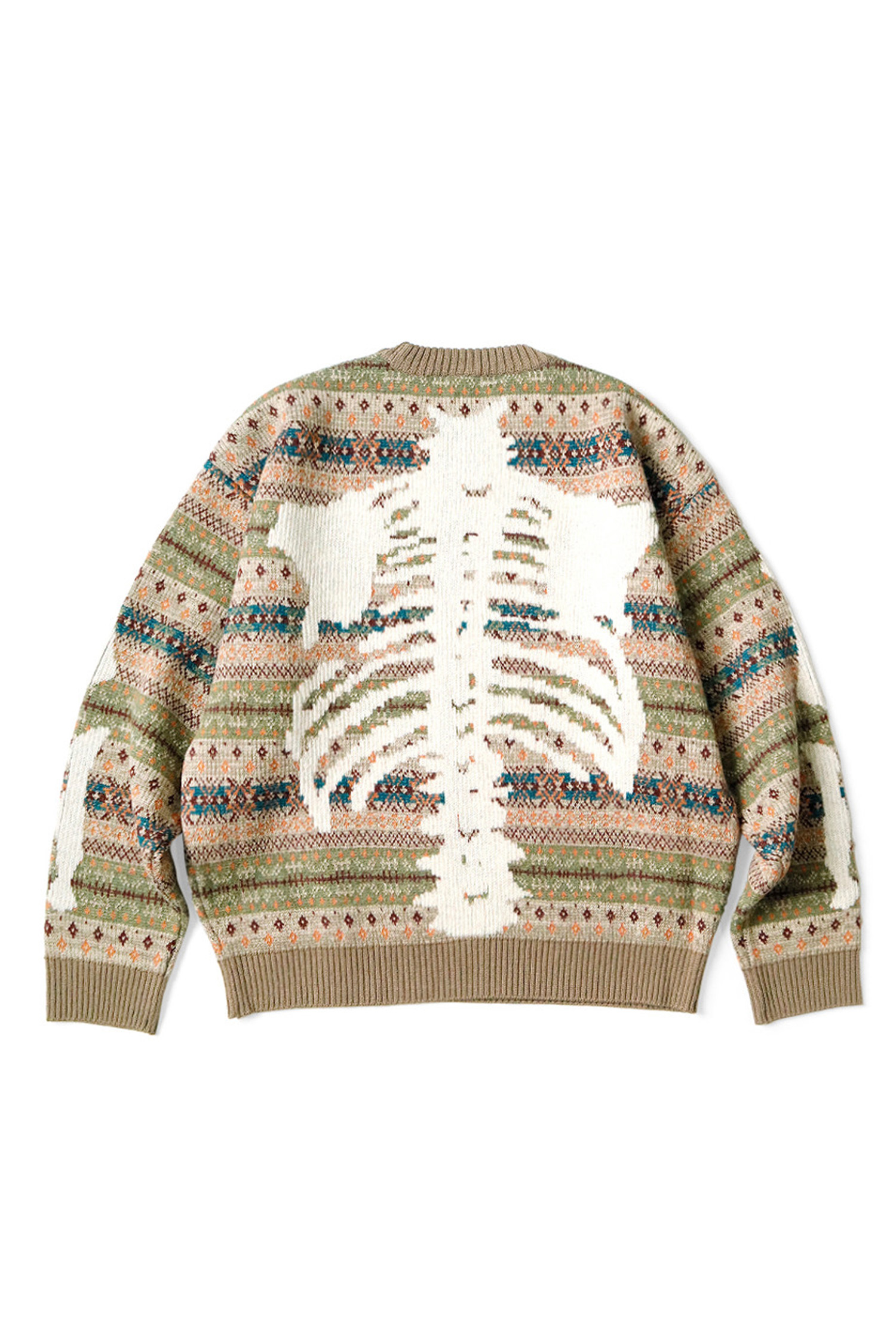 Kapital - 스웨터 - (KAPITAL) 7G Wool Fairisle Bone Crew Sweater - K2310KN134 Orange