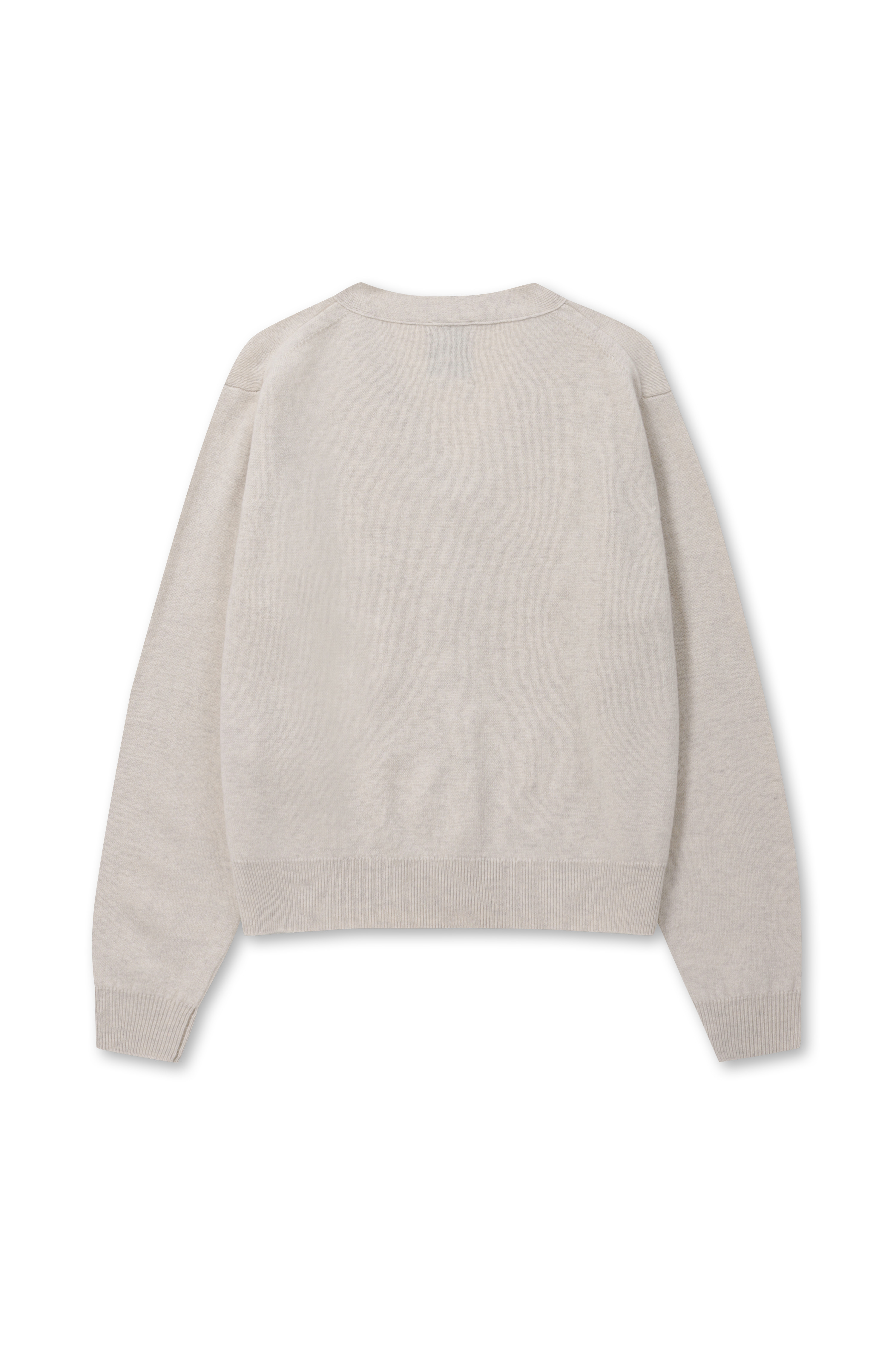 DANTON - 가디건 - (DANTON) LAMBSWOOL V NECK KNIT CARDIGAN - DT-D0029 OATMEAL