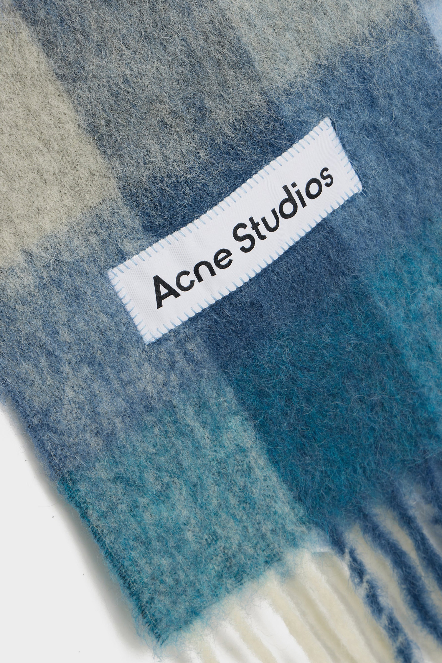 Acne Studios - 스카프/머플러 - (ACNE STUDIOS) MOHAIR CHECKED SCARF FN-UX-SCAR000115 INDIGO/GREY/LIGHT BLUE