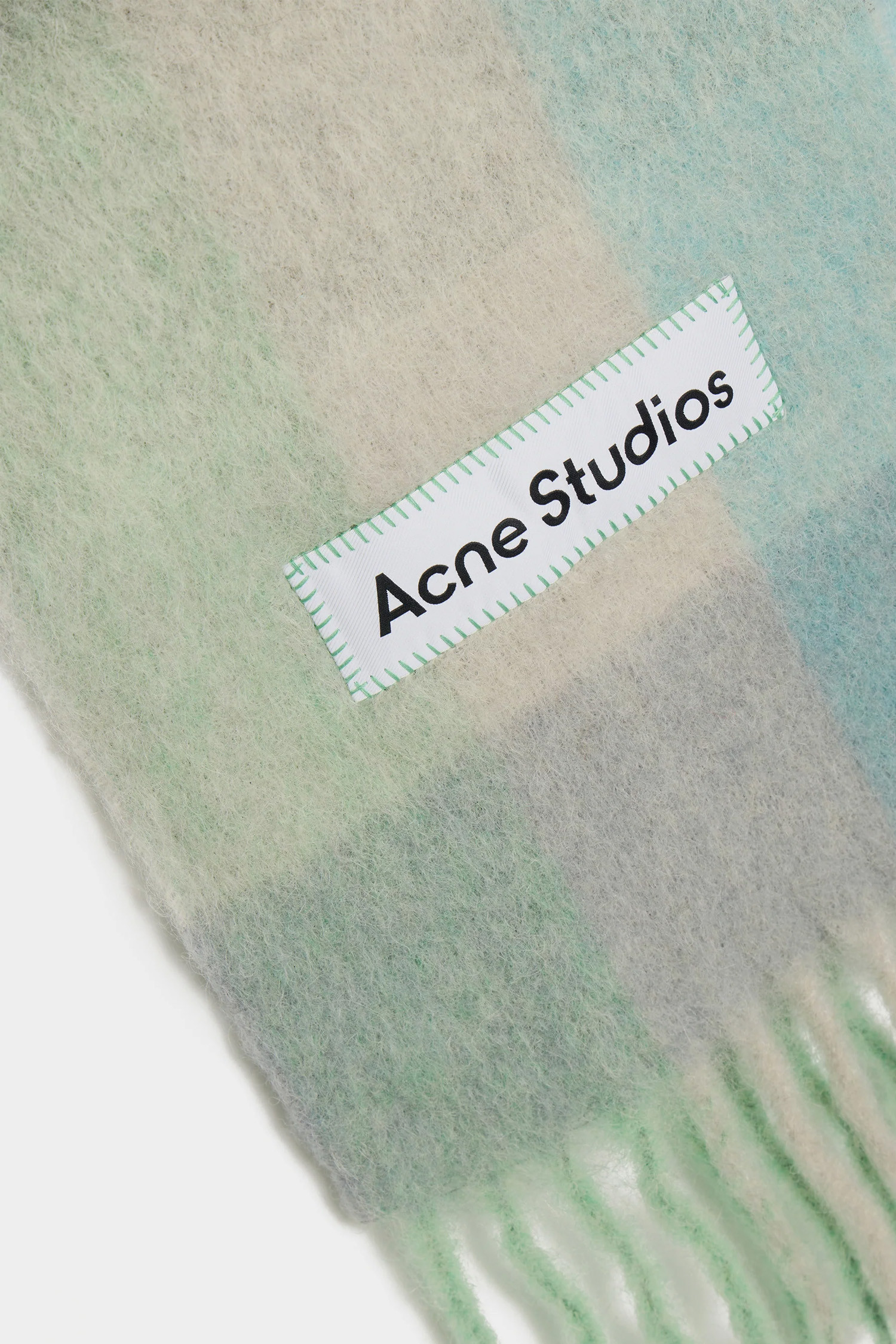 Acne Studios - 스카프/머플러 - (ACNE STUDIOS) MOHAIR CHECKED SCARF FN-UX-SCAR000115 TURQUOISE/GREY/MINT GREEN