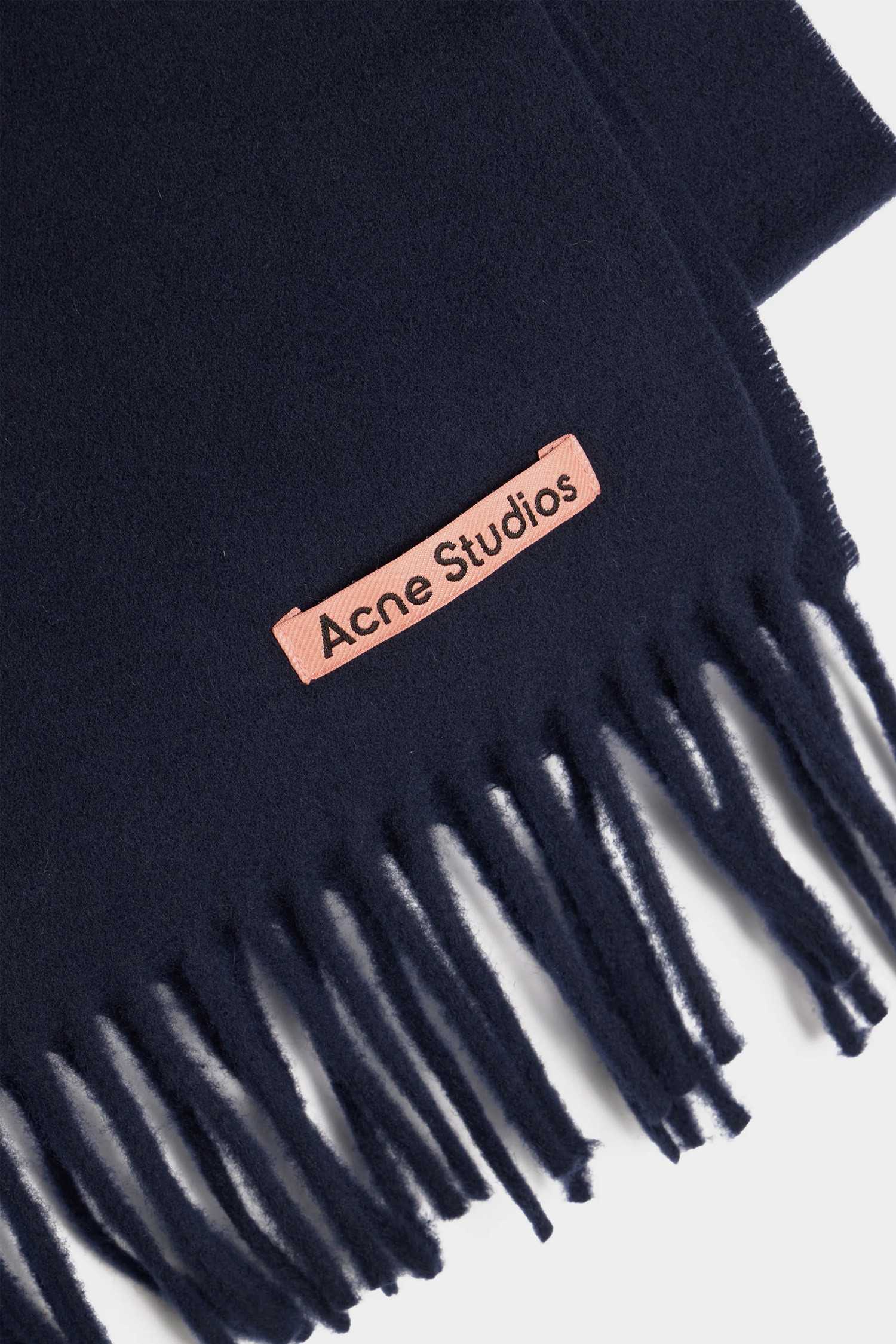 Acne Studios - 스카프/머플러 - (ACNE STUDIOS) FRINGE WOOL SCARF SKINNY FN-UX-SCAR000219 NAVY BLUE