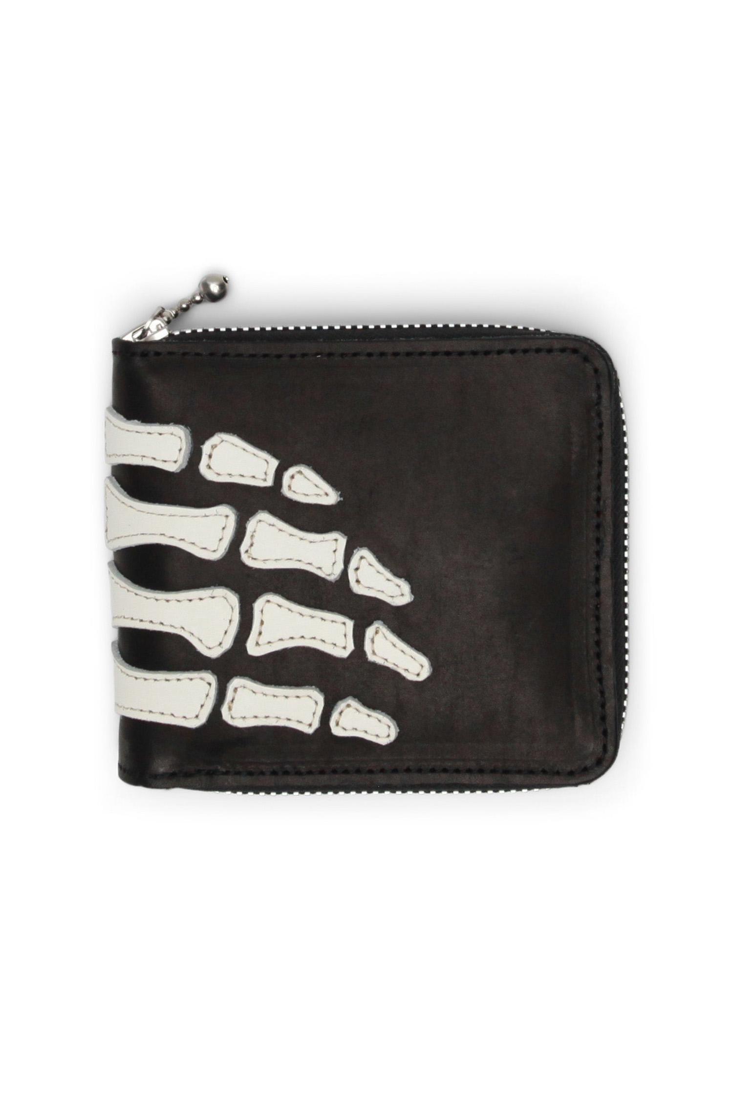 Kapital - 지갑 - (KAPITAL) Thumb-Up Bone Hand Zip Wallet - EK-1648XG Black