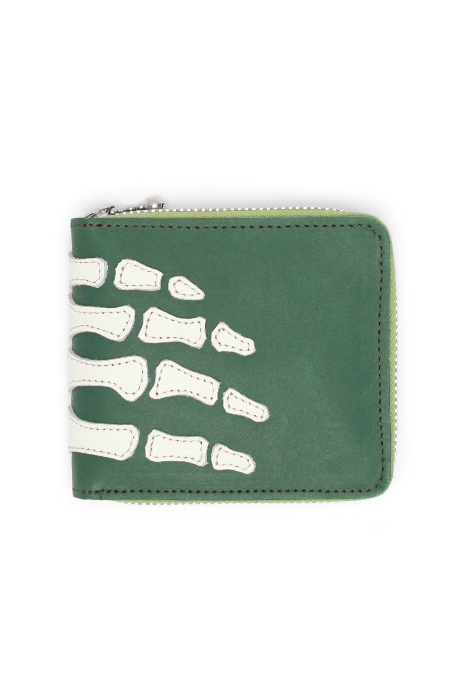 Kapital - 지갑 - (KAPITAL) Thumb-Up Bone Hand Zip Wallet - EK-1648XG Green