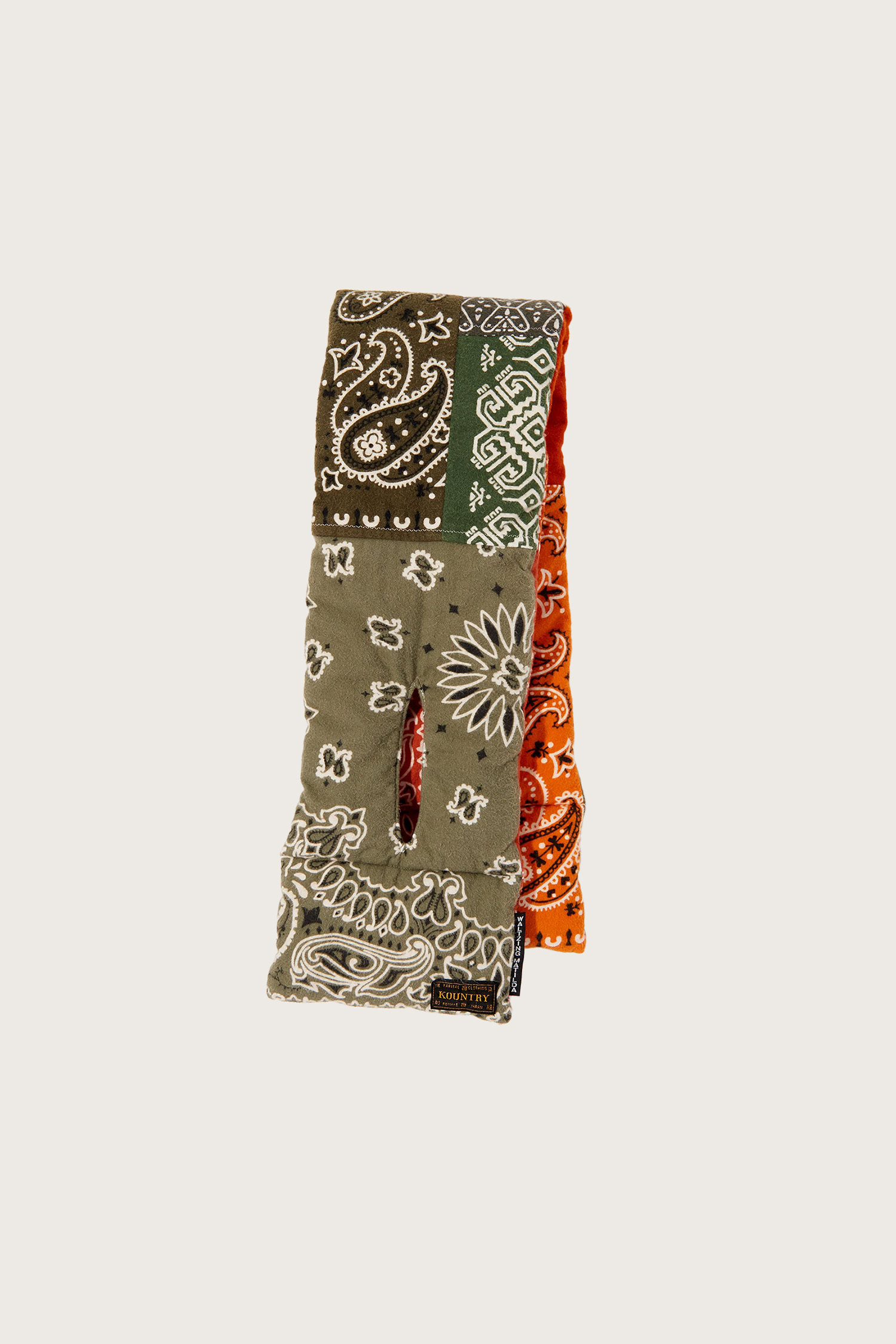 Kapital - 스카프/머플러 - (KAPITAL) Flannel Reversible Bandana Kesa Scarf - EK-1346XM Khaki