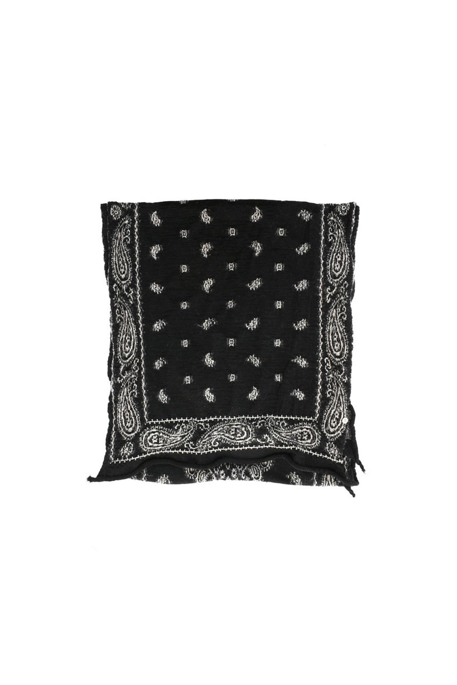 Kapital - 스카프/머플러 - (KAPITAL) Fulling Wool Scarf Paisley Bandanna - EK-1656XM Black