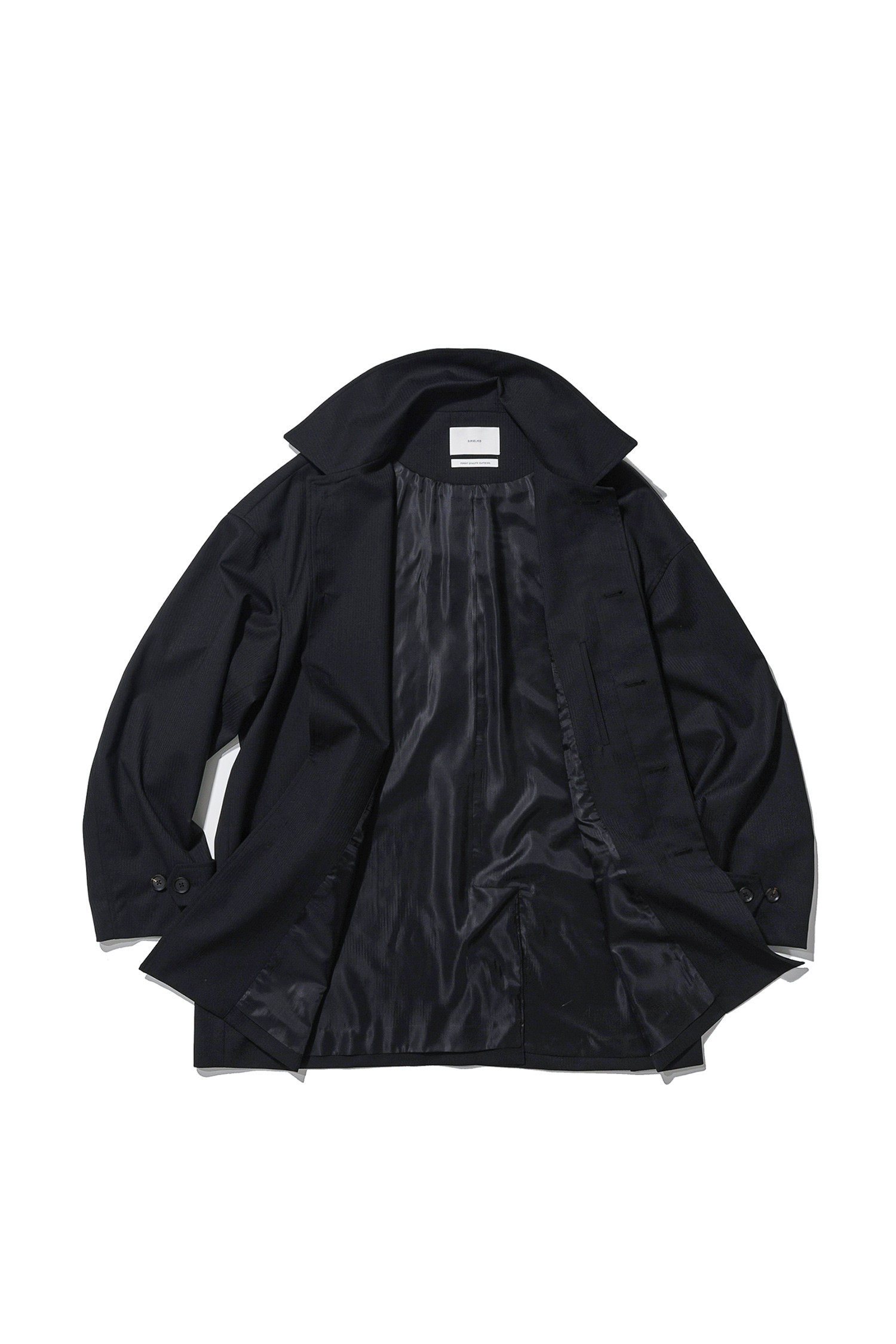 OURSELVES - 코트 - (OURSELVES) Heritage MidLoom Mac Coat - Black Stripe