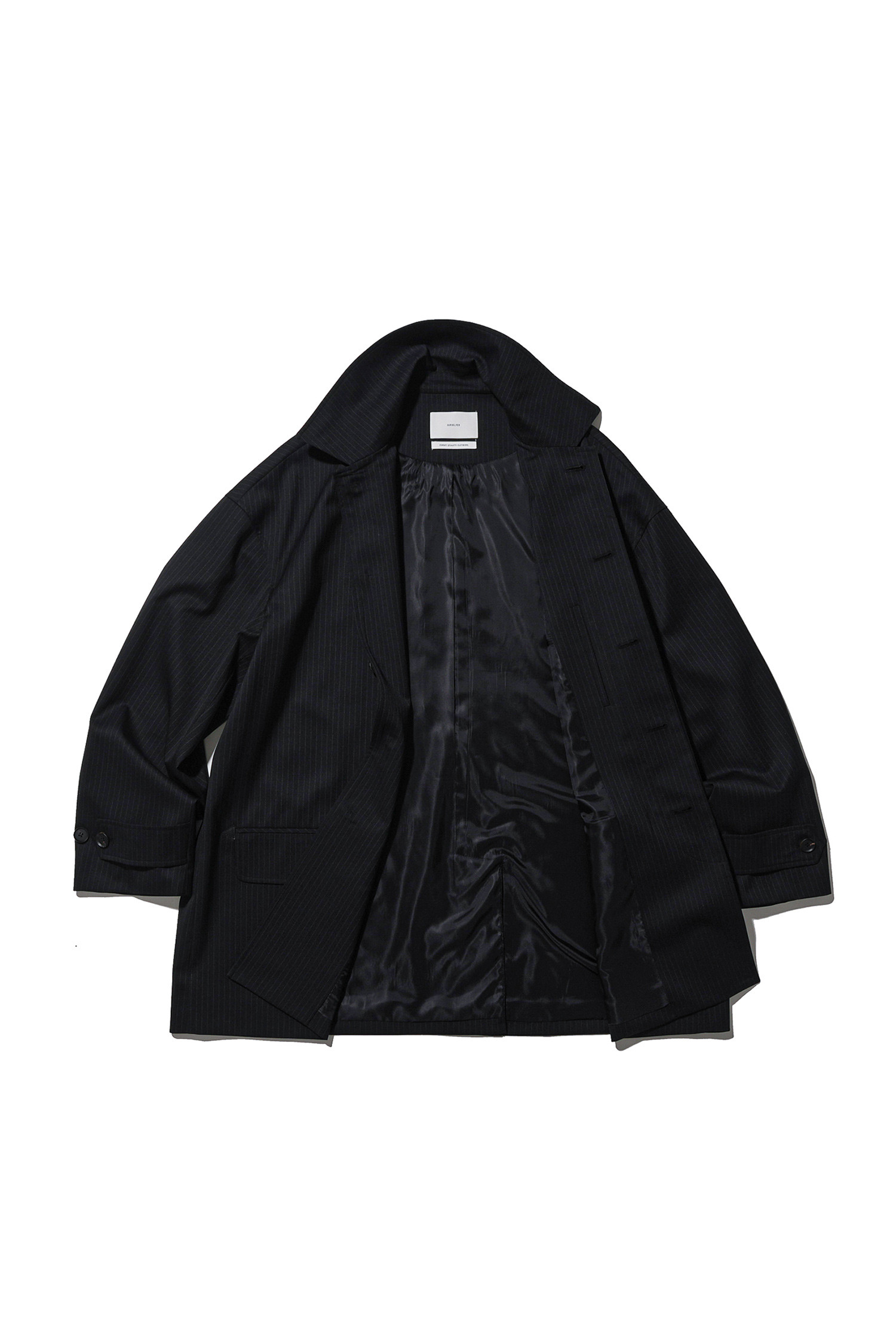 OURSELVES - 코트 - (OURSELVES) Heritage MidLoom Mac Coat - Pin Stripe