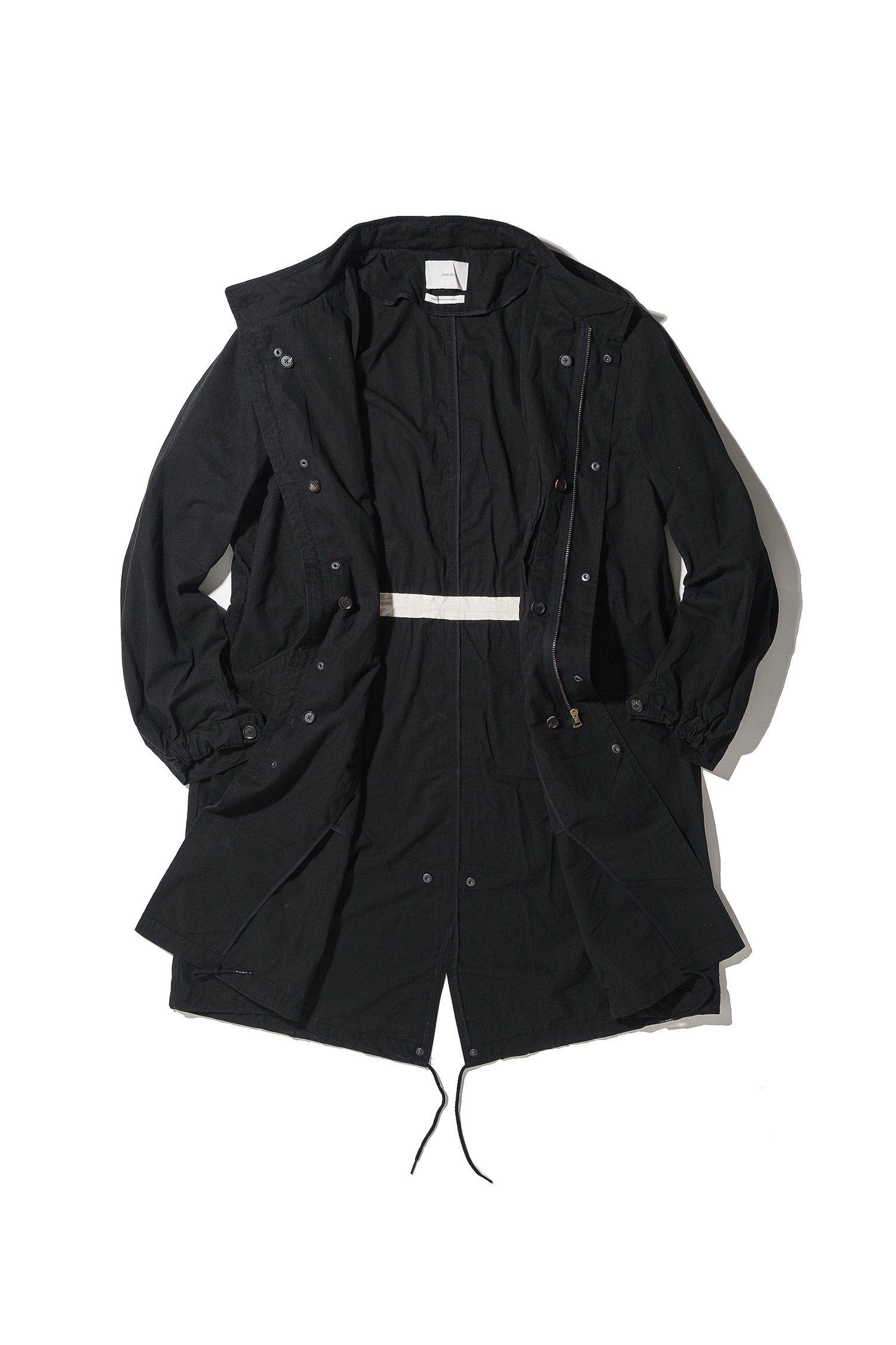 OURSELVES - 사파리/필드자켓 - (OURSELVES) Washed Cotton Mods Parka Black