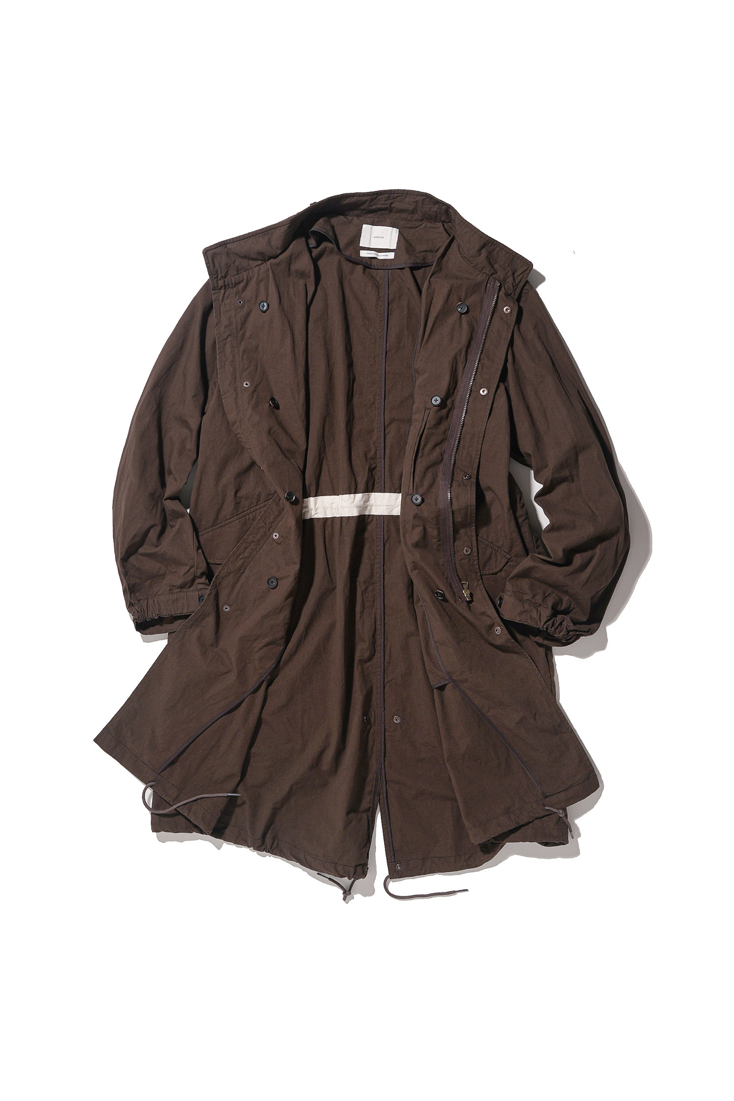 OURSELVES - 사파리/필드자켓 - (OURSELVES) Washed Cotton Mods Parka Brown