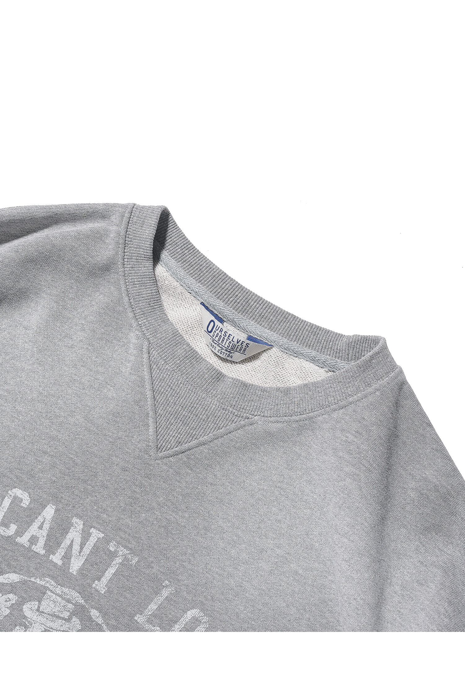 OURSELVES - 스웨트셔츠 - (OURSELVES) Washed Cotton Sweat Shirts (Graphic) Melange