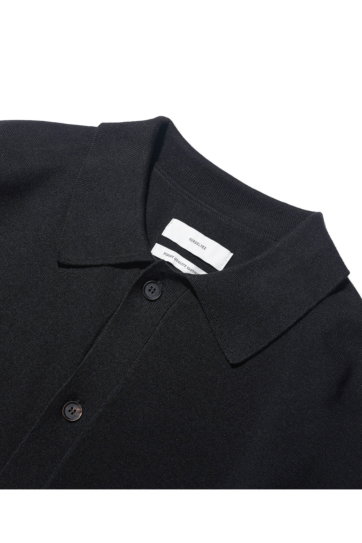 OURSELVES - 가디건 - (OURSELVES) Collar Cardigan Black