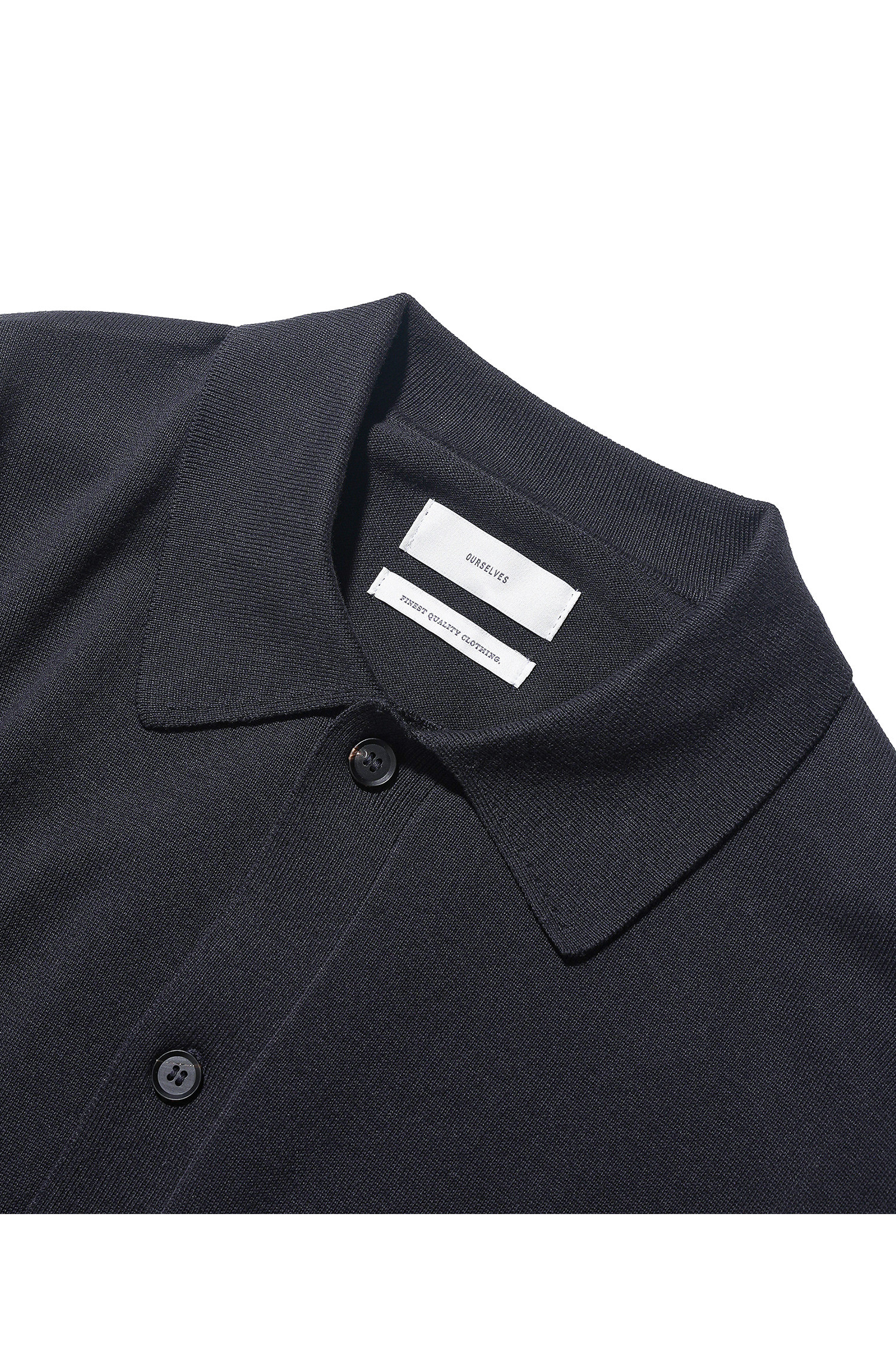 OURSELVES - 가디건 - (OURSELVES) Collar Cardigan Dark Navy