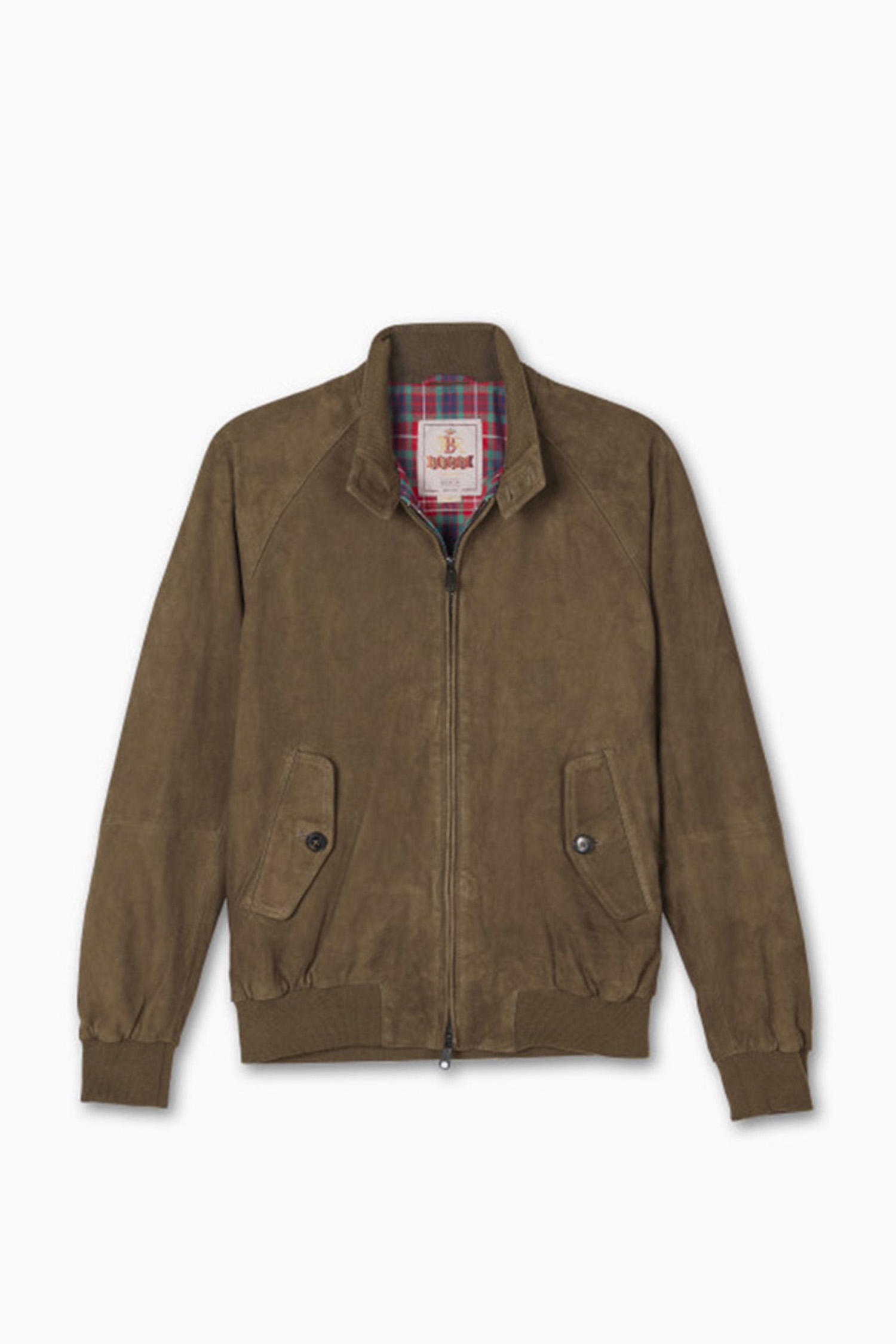 BARACUTA - 블루종/점퍼 - (BARACUTA) Winter G9 Suede - BRCPS0990 699 DARK OLIVE