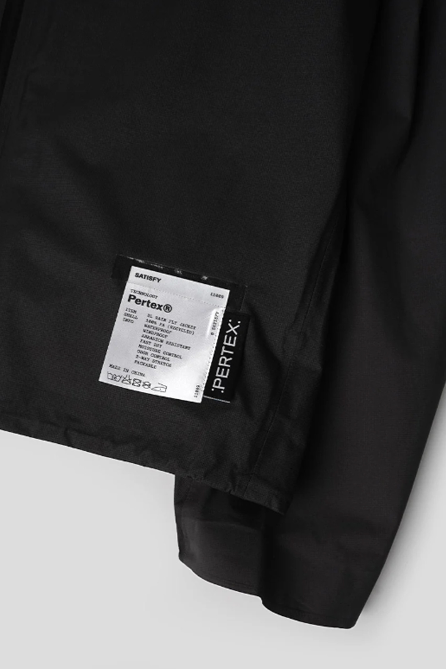 Satisfy - 고어자켓 - (SATISFY RUNNING) Pertex 3L Rain Fly Jacket - 11009 BK-SA Black