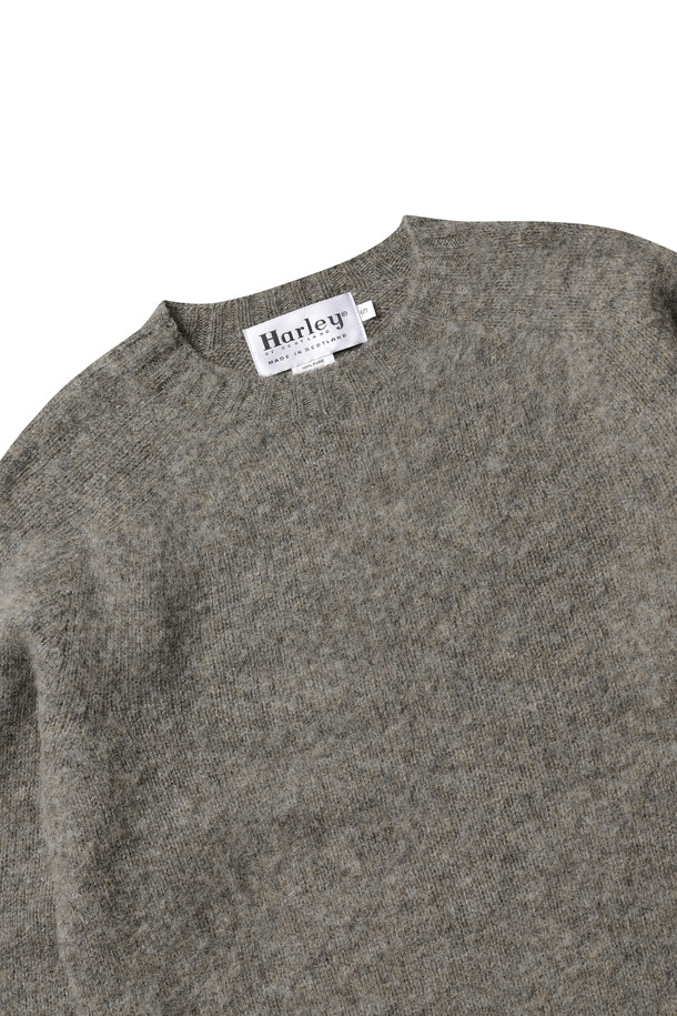 Harley of Scotland - 스웨터 - (HARLEY OF SCOTLAND) SHAGGY DOG CREW NECK SWEATER - M3834-7 OYSTER