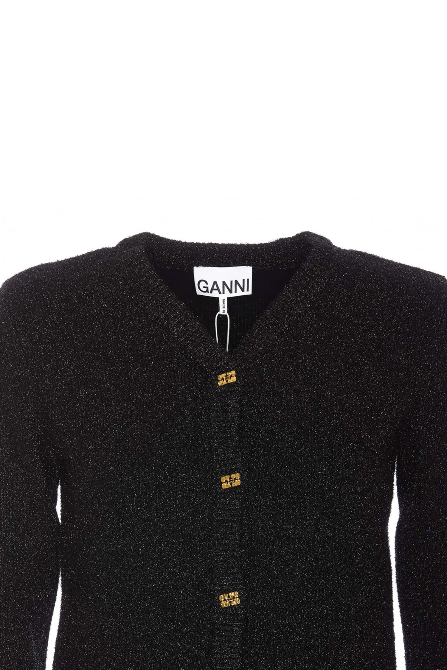 GANNI - 가디건 - (GANNI) Sparkle Cardigan - K2304 099 BLACK