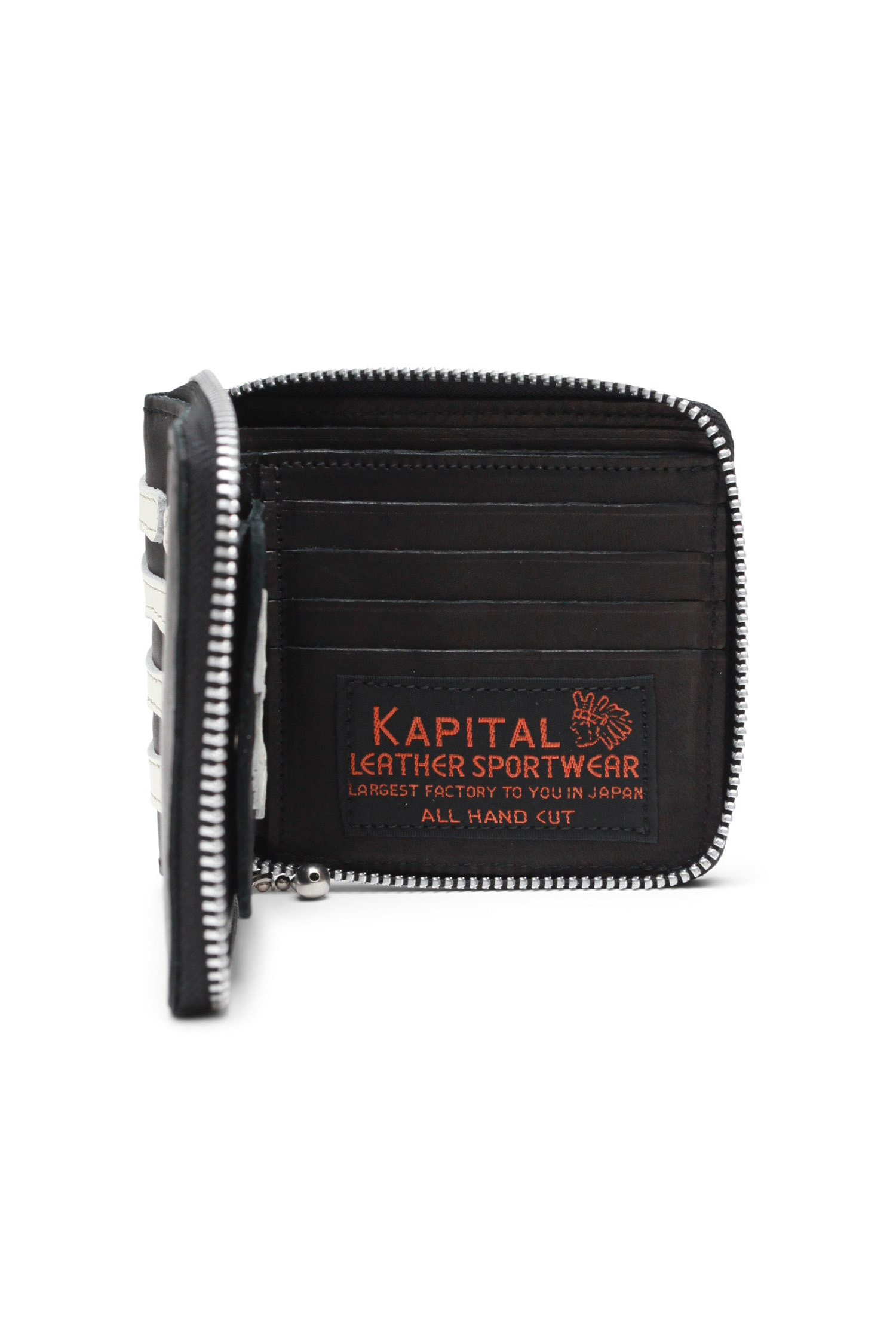 Kapital - 지갑 - (KAPITAL) Thumb-Up Bone Hand Zip Wallet - EK-1648XG Black