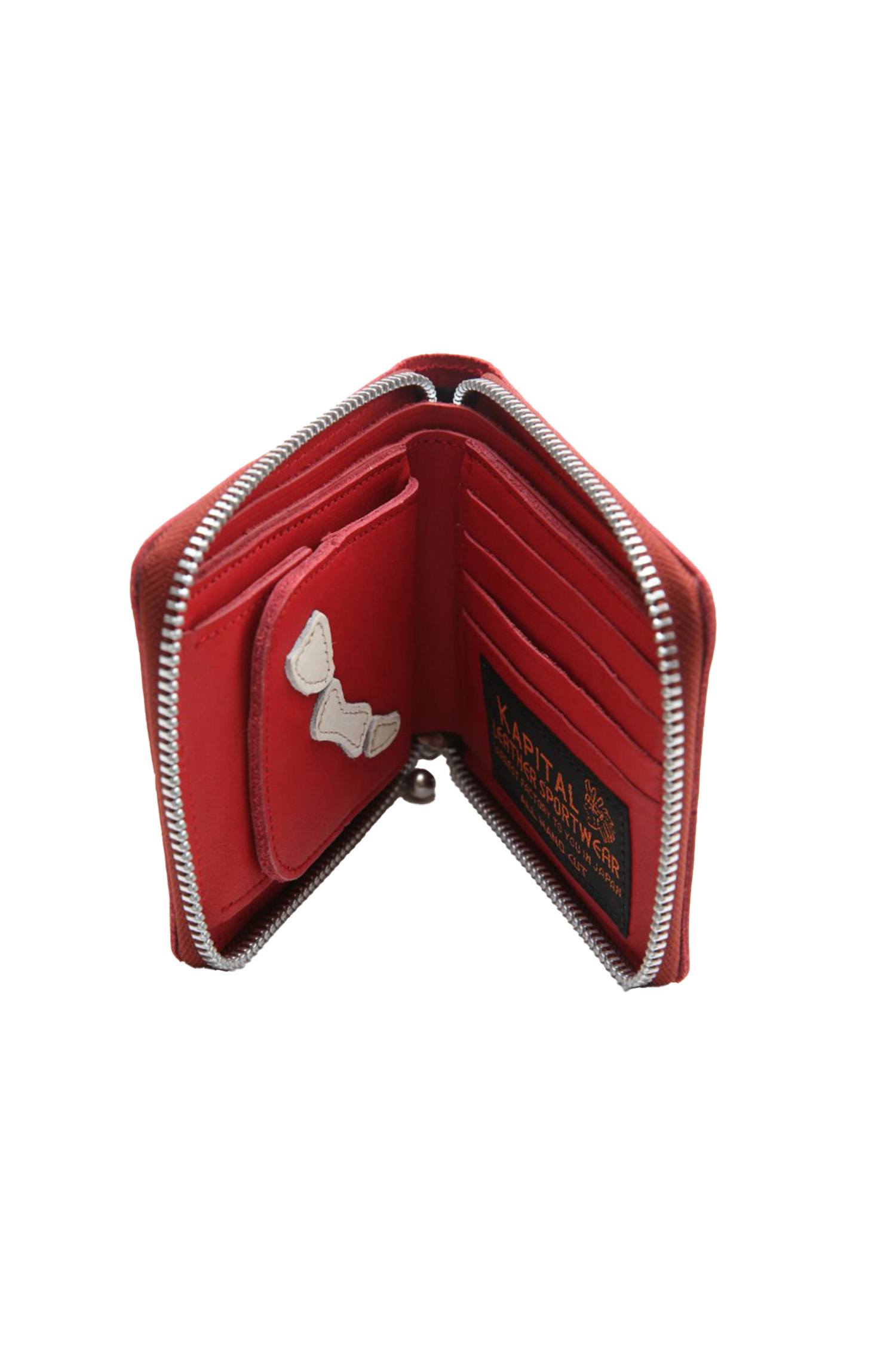 Kapital - 지갑 - (KAPITAL) Thumb-Up Bone Hand Zip Wallet - EK-1648XG Red