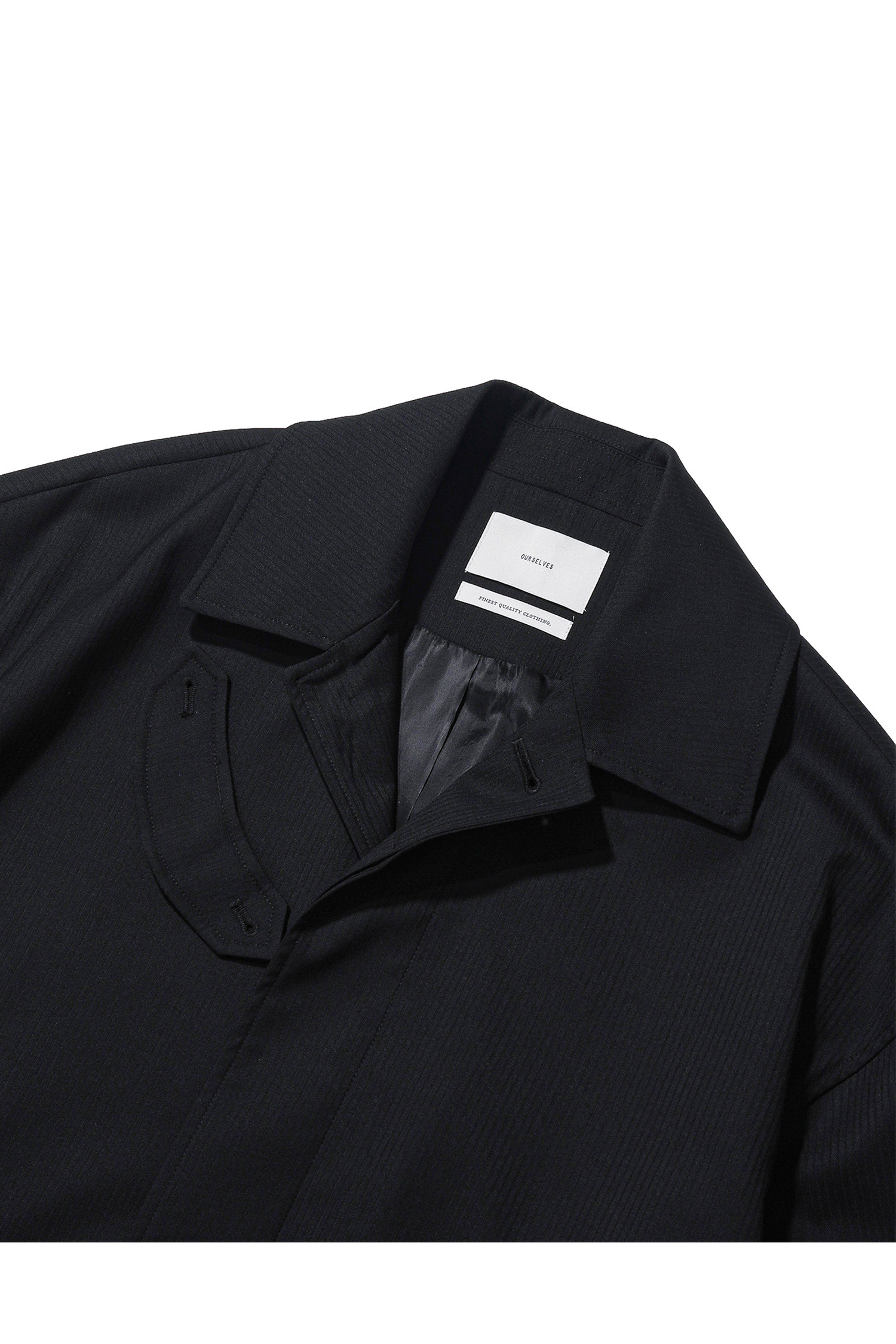 OURSELVES - 코트 - (OURSELVES) Heritage MidLoom Mac Coat - Black Stripe