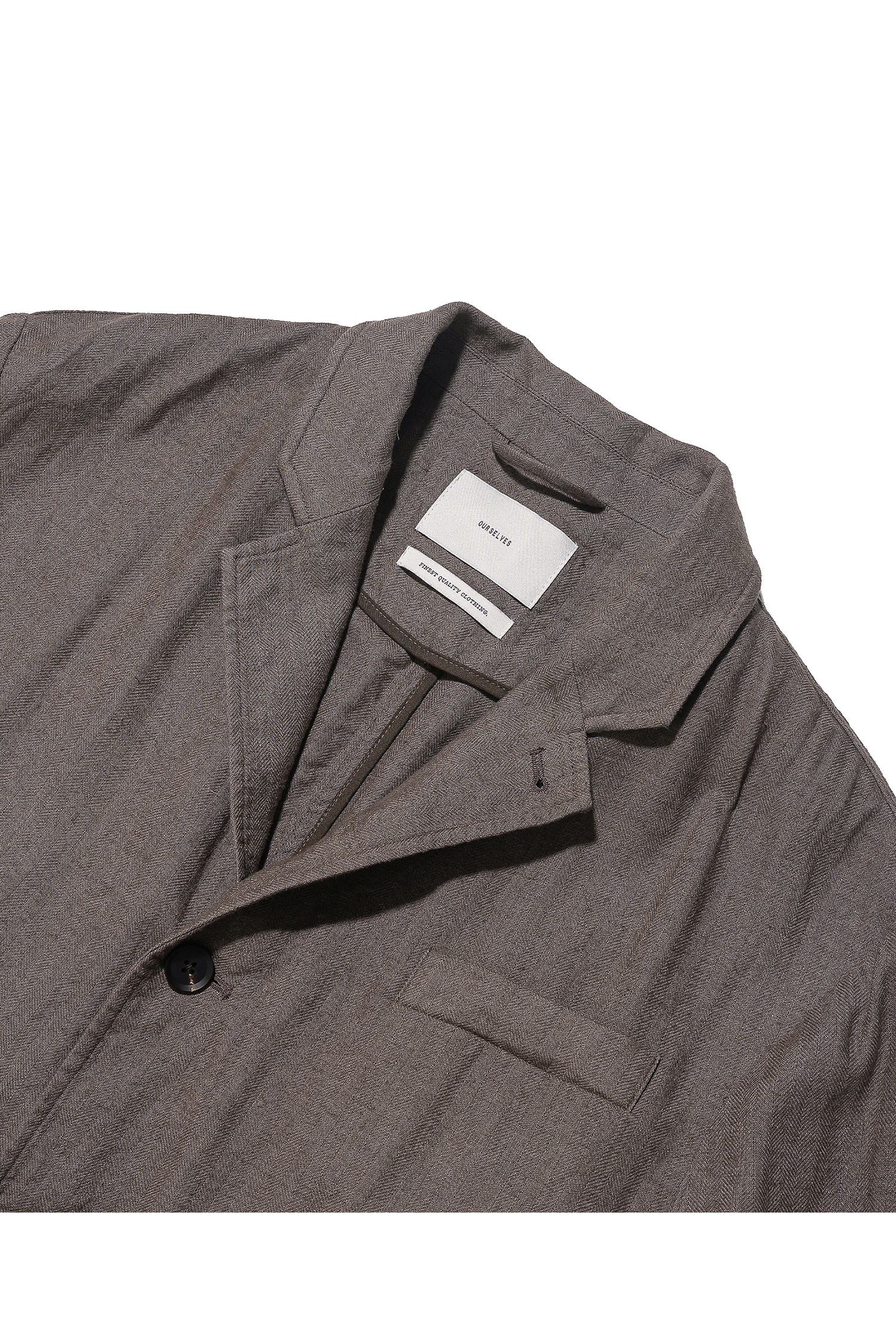 OURSELVES - 수트/블레이저자켓 - (OURSELVES) Harringbone L/C Slumber Jacket Mocha