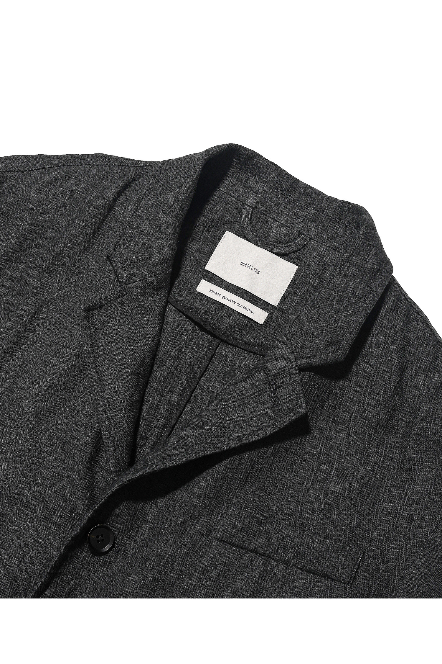 OURSELVES - 수트/블레이저자켓 - (OURSELVES) Harringbone L/C Slumber Jacket Charcoal