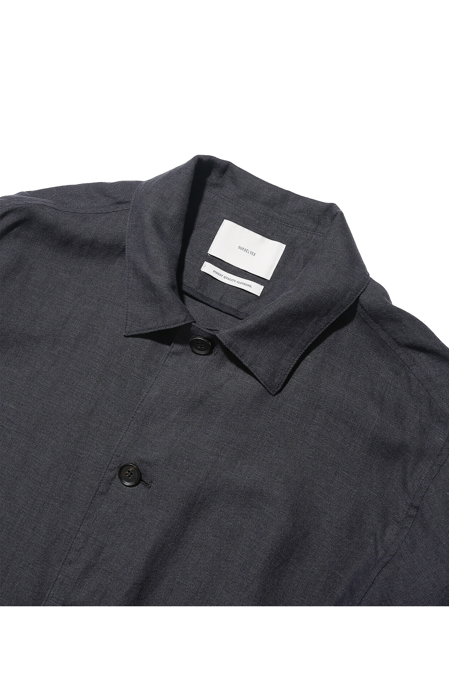 OURSELVES - 블루종/점퍼 - (OURSELVES) Premium Linen Work Jacket - Black / Navy