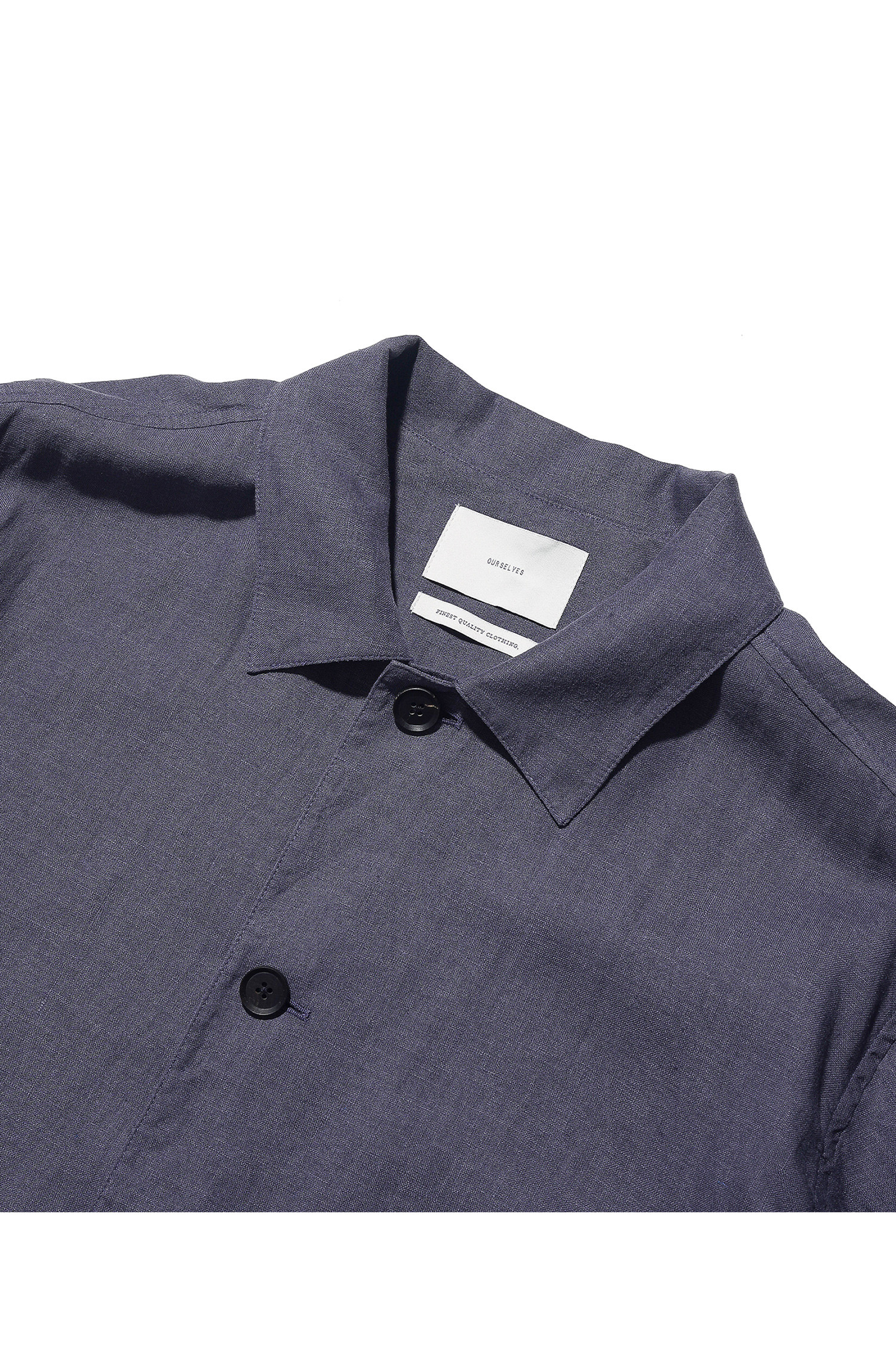 OURSELVES - 블루종/점퍼 - (OURSELVES) Premium Linen Work Jacket - Dusty Navy