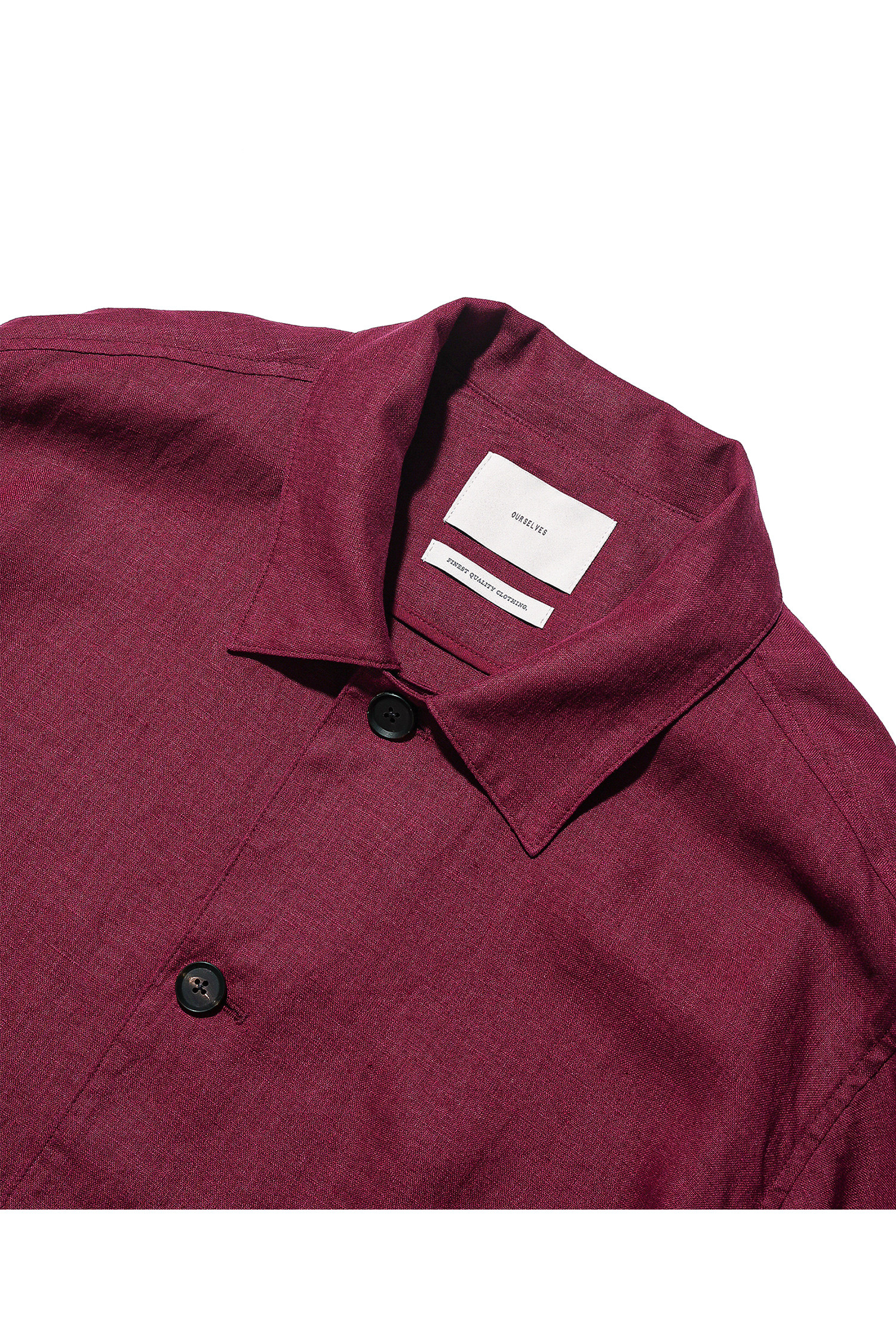 OURSELVES - 블루종/점퍼 - (OURSELVES) Premium Linen Work Jacket - Wine