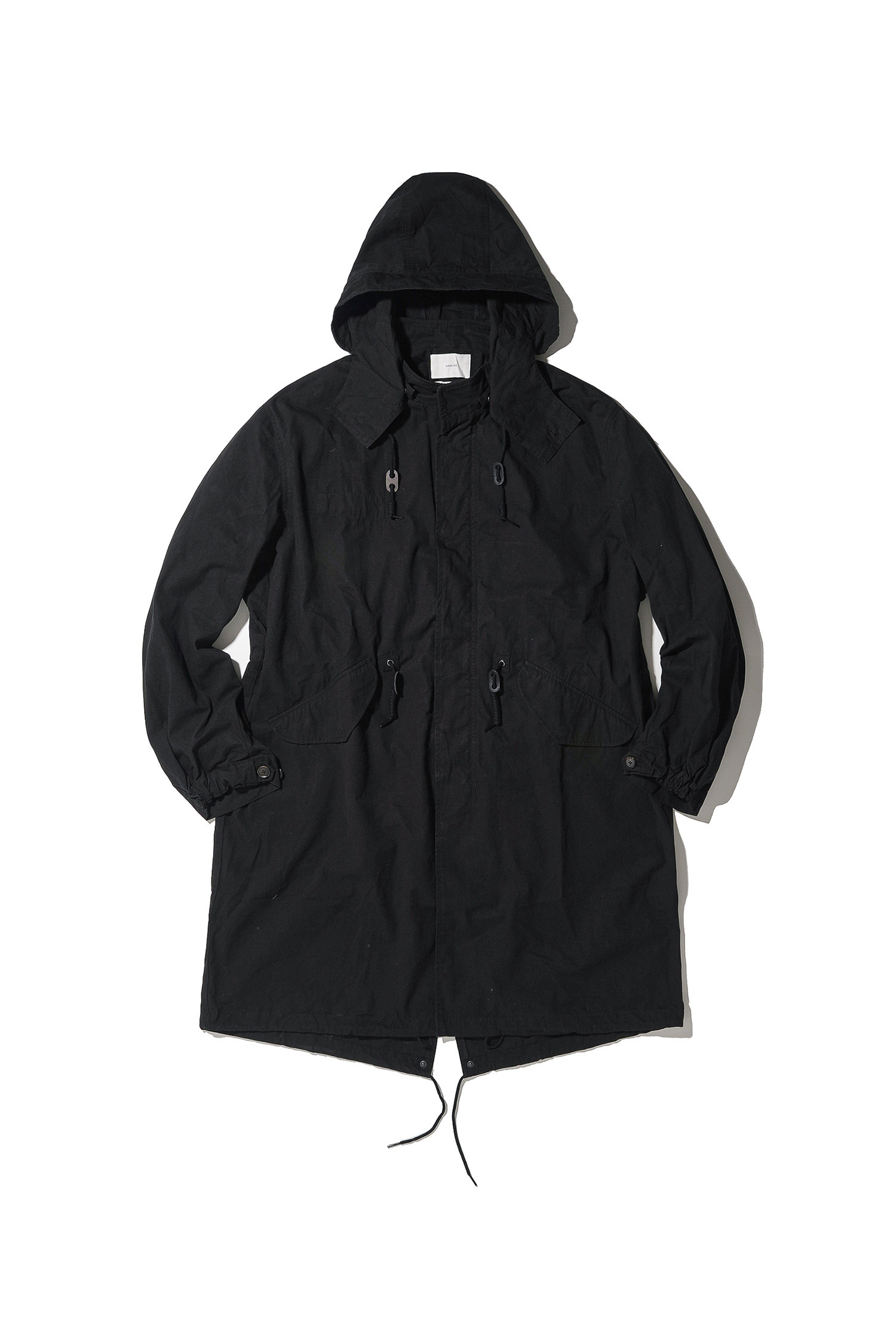 OURSELVES - 사파리/필드자켓 - (OURSELVES) Washed Cotton Mods Parka Black