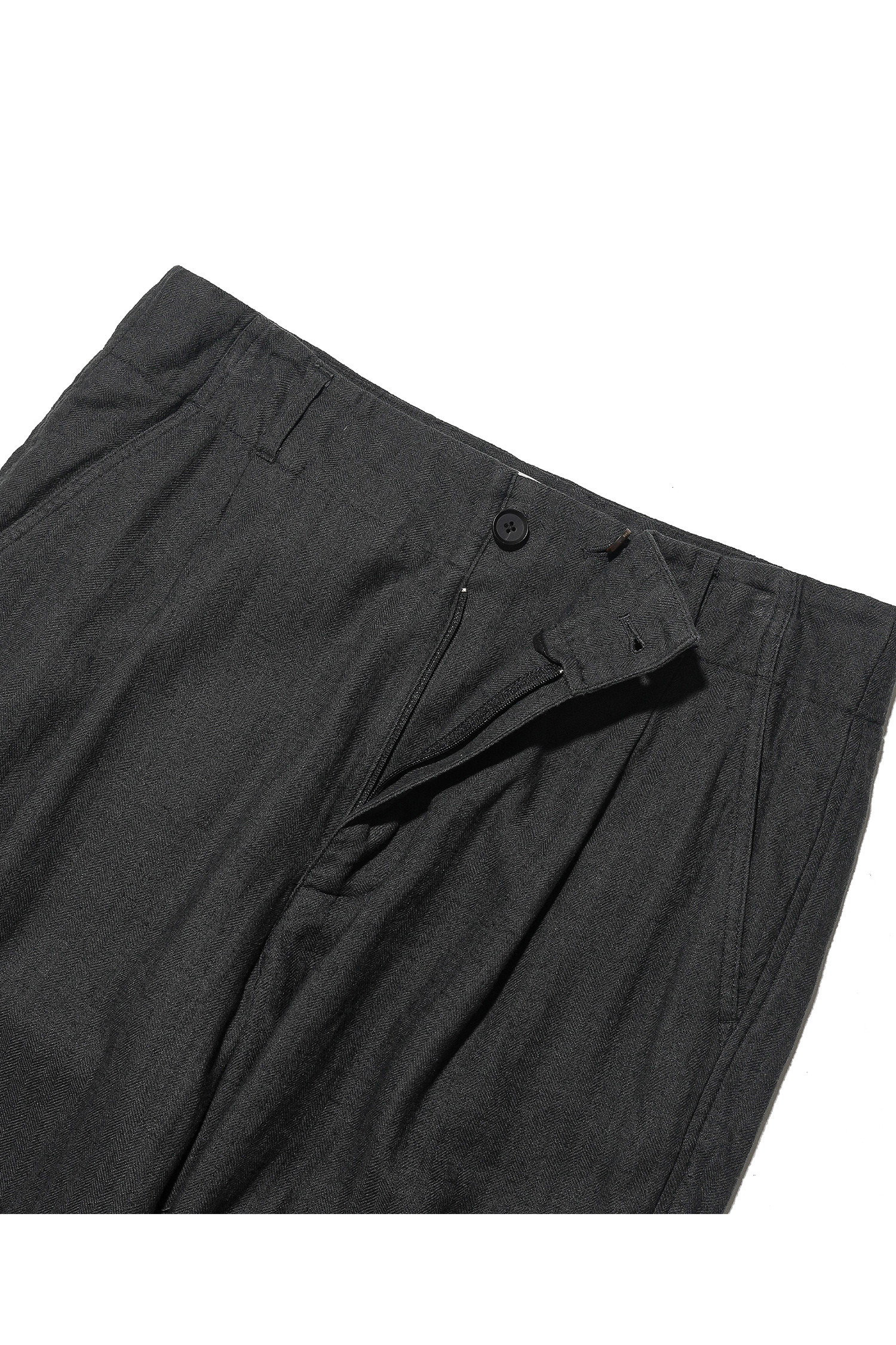 OURSELVES - 슬랙스/수트팬츠 - (OURSELVES) Harringbone L/C Slumber Pants Charcoal