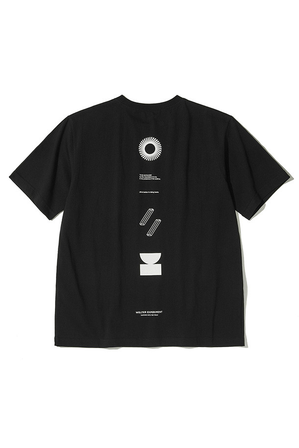WELTER EXPERIMENT - 반팔티셔츠 - Nature balance T-shirt - WBEUTS001 BLACK