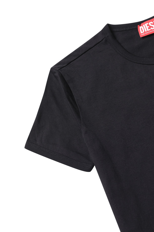 DIESEL - 반소매 티셔츠 - T Uncutie Long D Patch T-shirt - Black