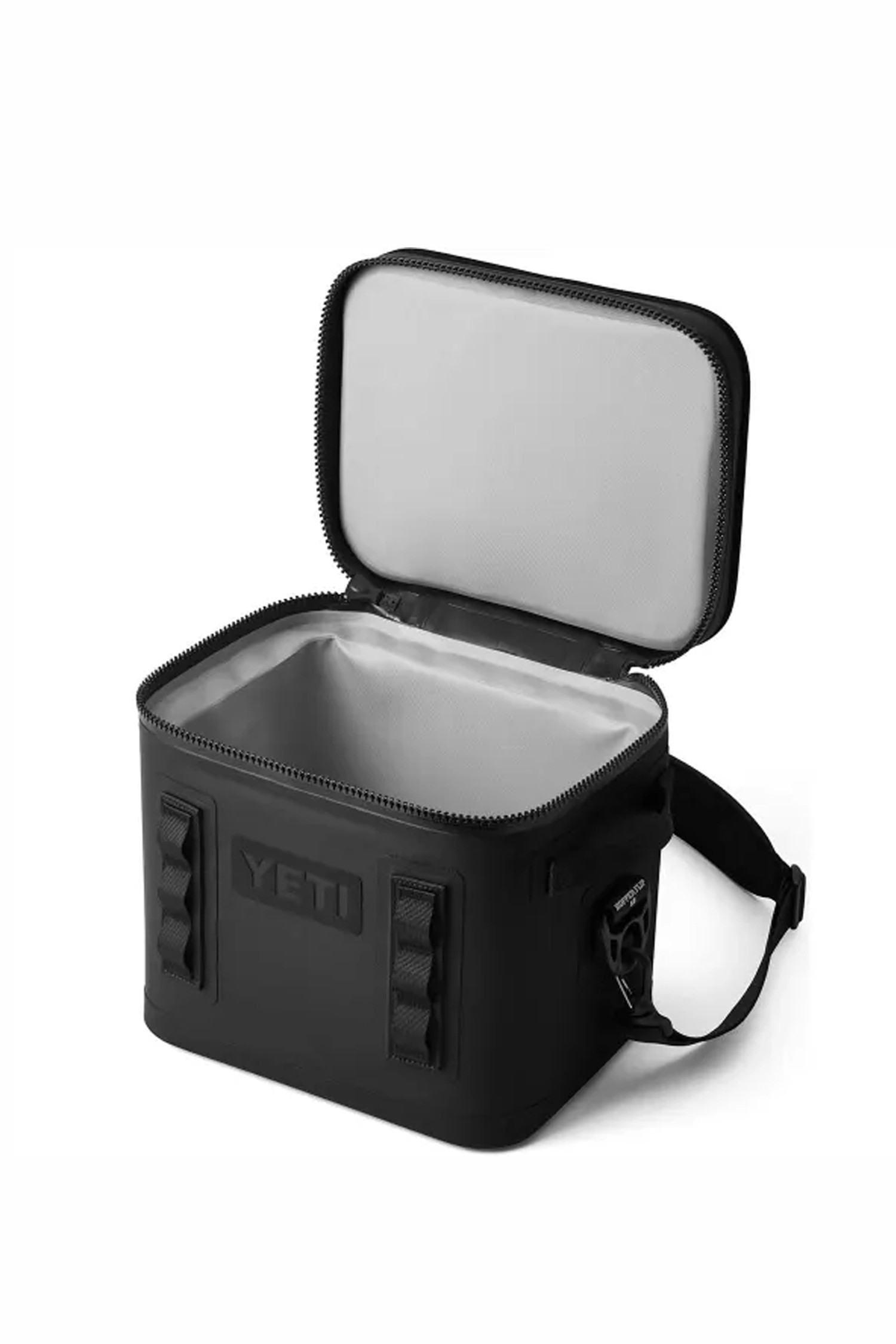 Hopper Flip 12 Soft Cooler - BLACK은 캠핑, 피싱, 아웃도어 활동에 최적화된 미디엄 사이즈의 사각 디자인 쿨러백입니다. 블랙 색상의 무지 디자인으로, 12L 용량에 캔 24개 또는 얼음 7.3kg을 수납할 수 있으며, 보온, 보냉, 방수 기능을 제공합니다. 이동용 핸들과 숄더 스트랩, 내구성 있는 구조를 갖춘 지퍼형 가방으로 아웃도어 활동에 편리함을 더합니다.
