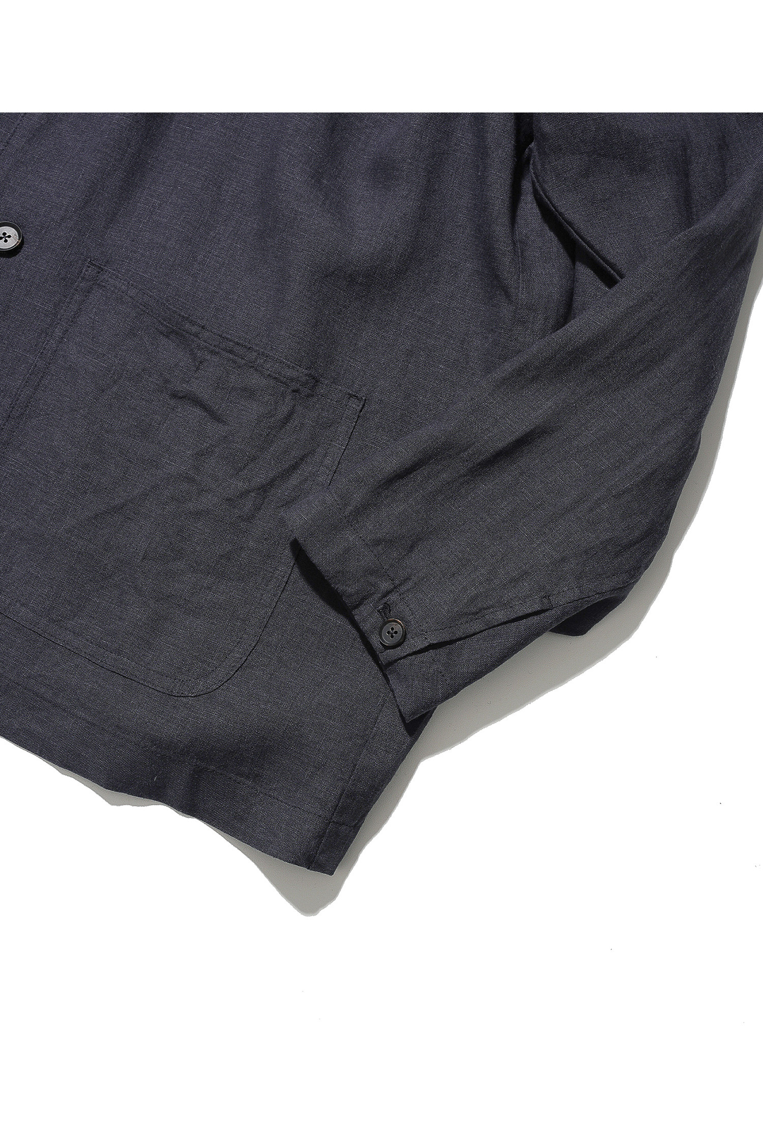 OURSELVES - 블루종/점퍼 - (OURSELVES) Premium Linen Work Jacket - Black / Navy