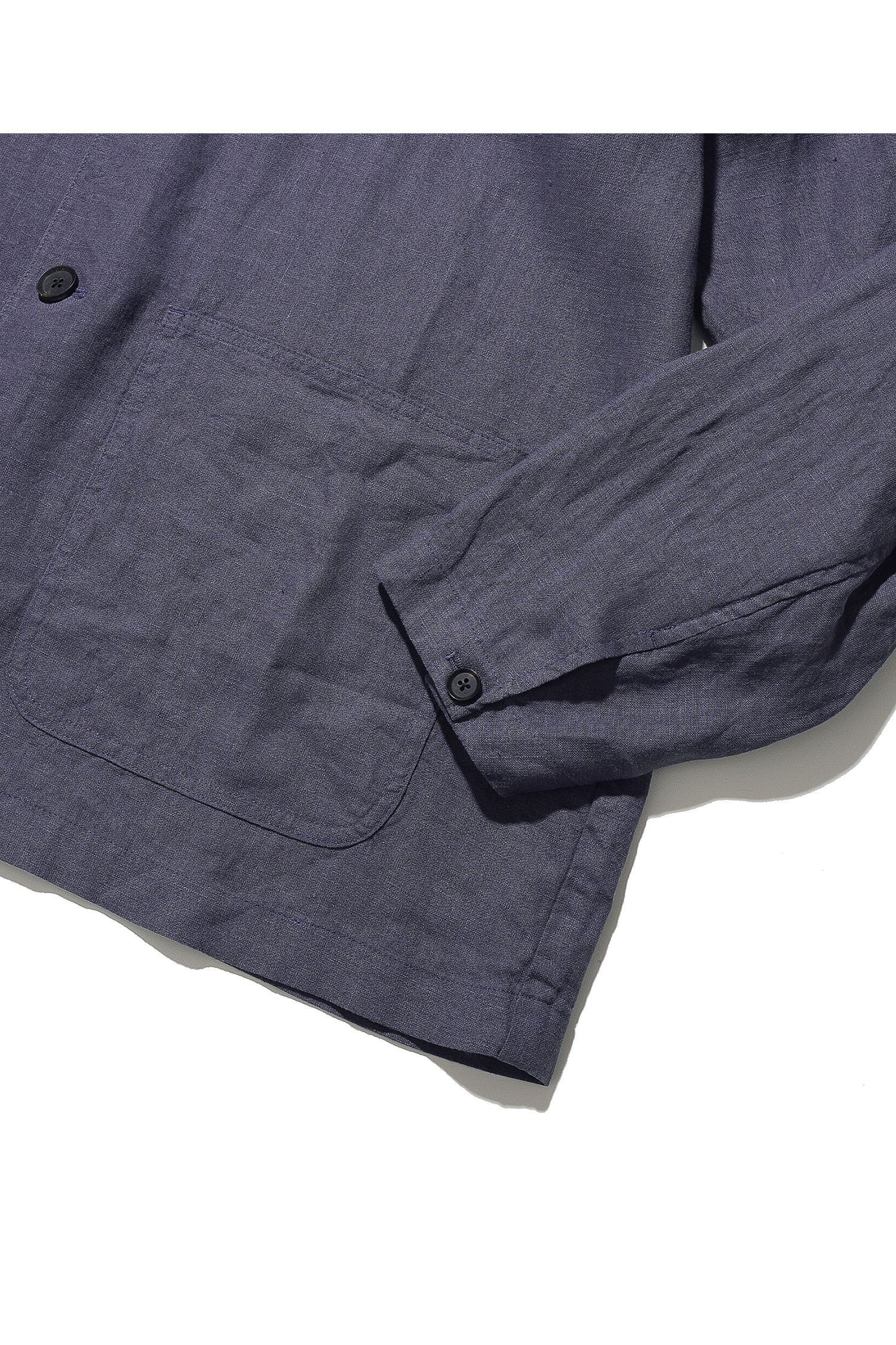 OURSELVES - 블루종/점퍼 - (OURSELVES) Premium Linen Work Jacket - Dusty Navy