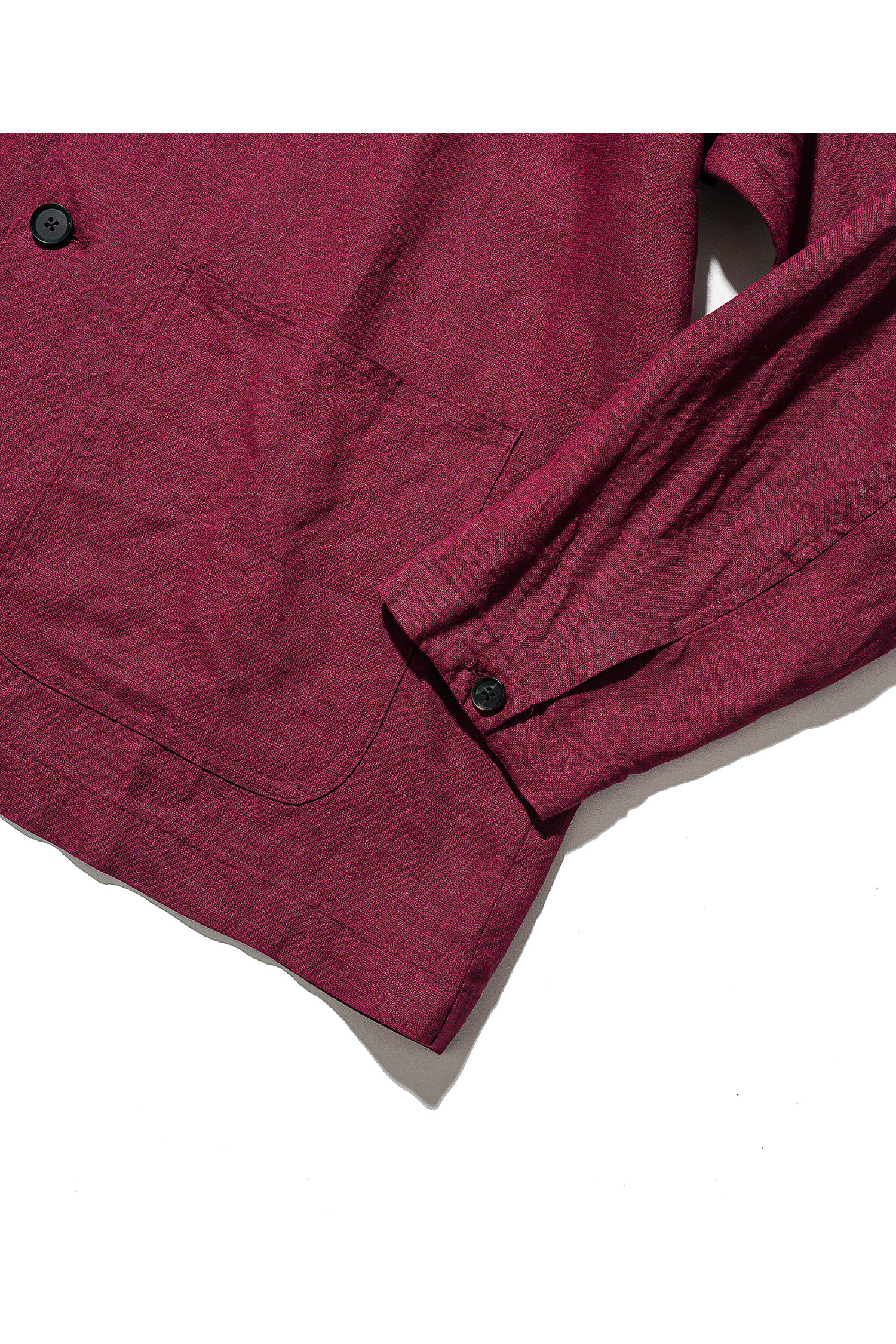 OURSELVES - 블루종/점퍼 - (OURSELVES) Premium Linen Work Jacket - Wine