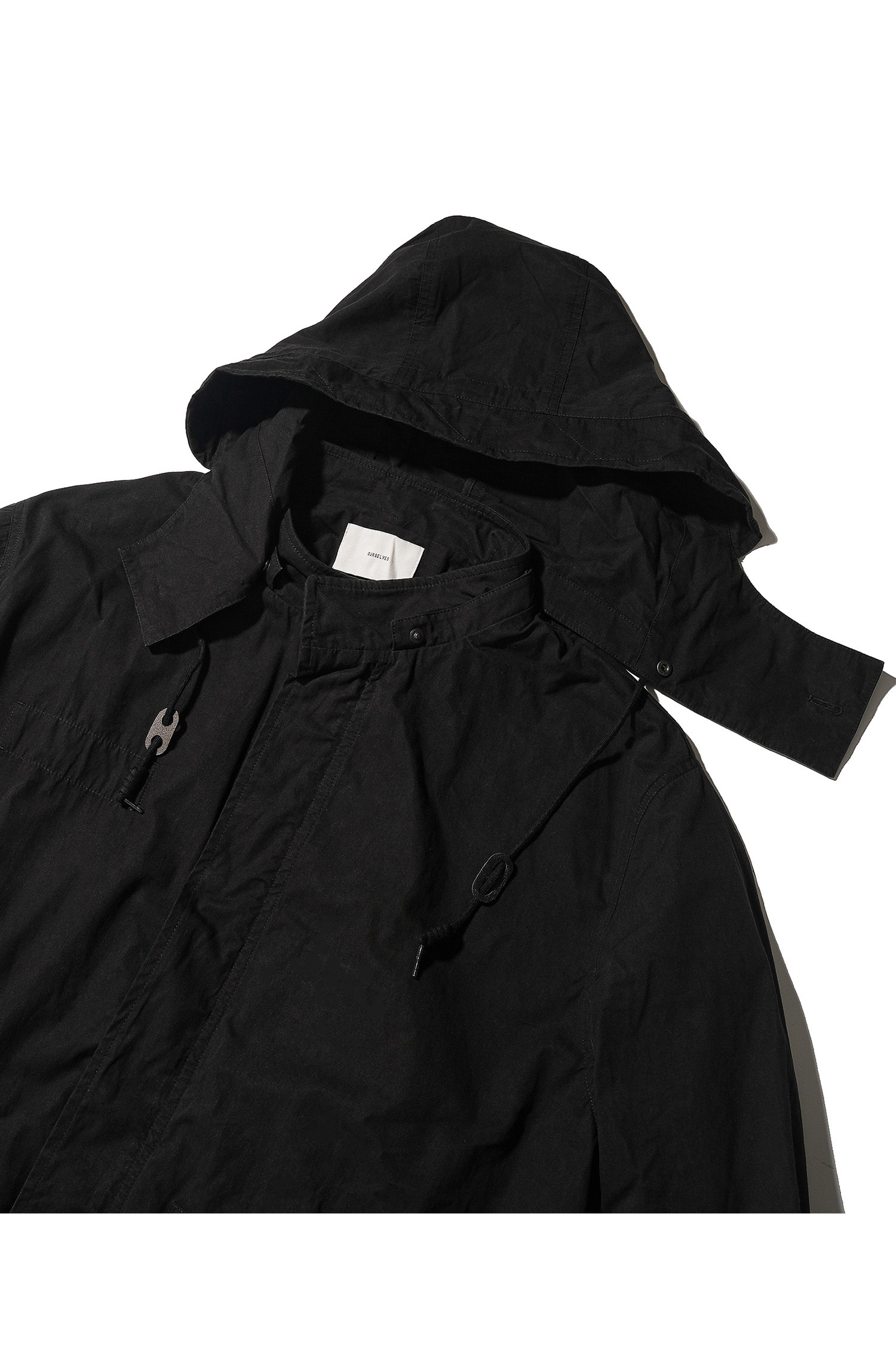 OURSELVES - 사파리/필드자켓 - (OURSELVES) Washed Cotton Mods Parka Black