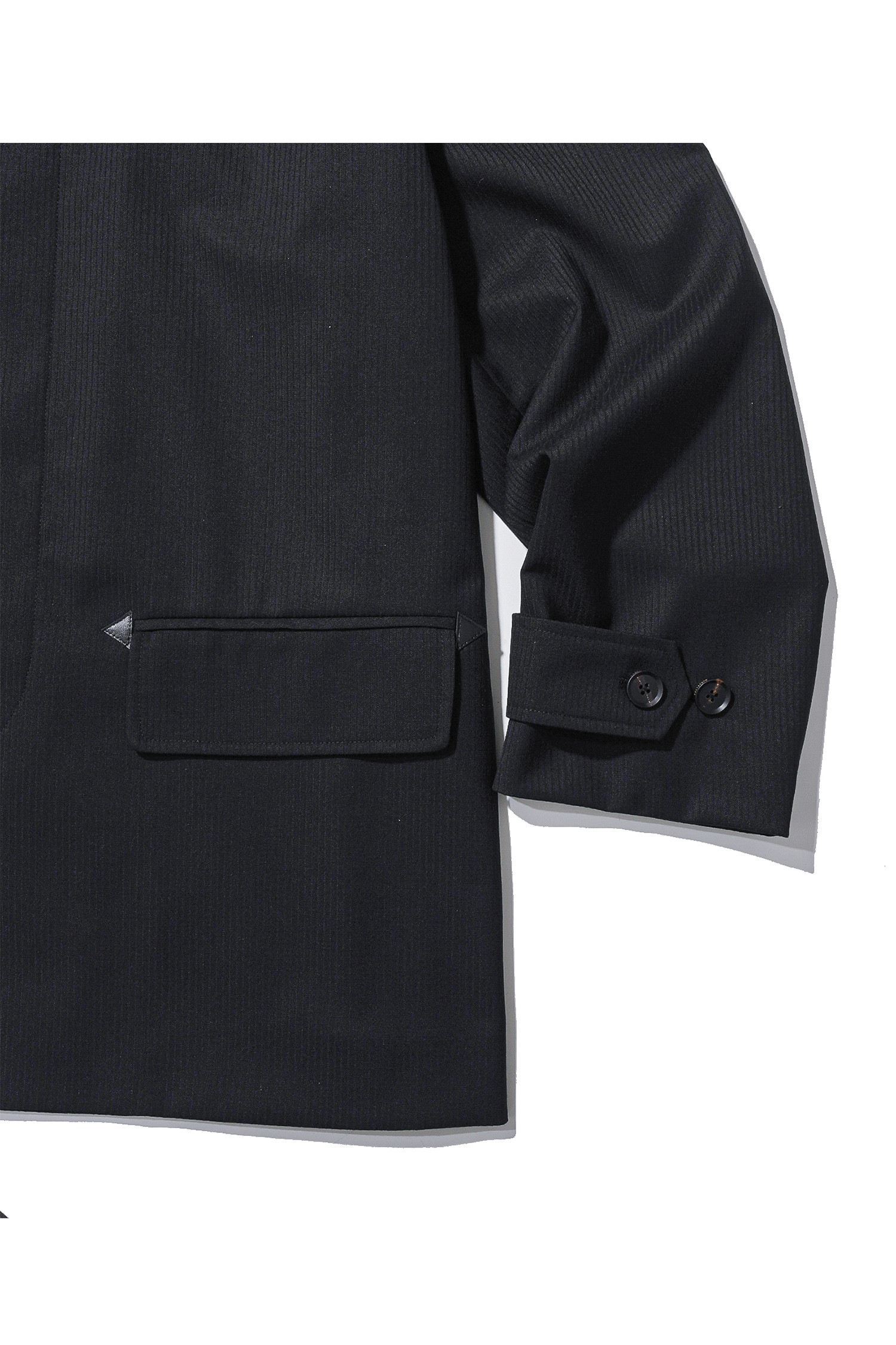 OURSELVES - 코트 - (OURSELVES) Heritage MidLoom Mac Coat - Black Stripe