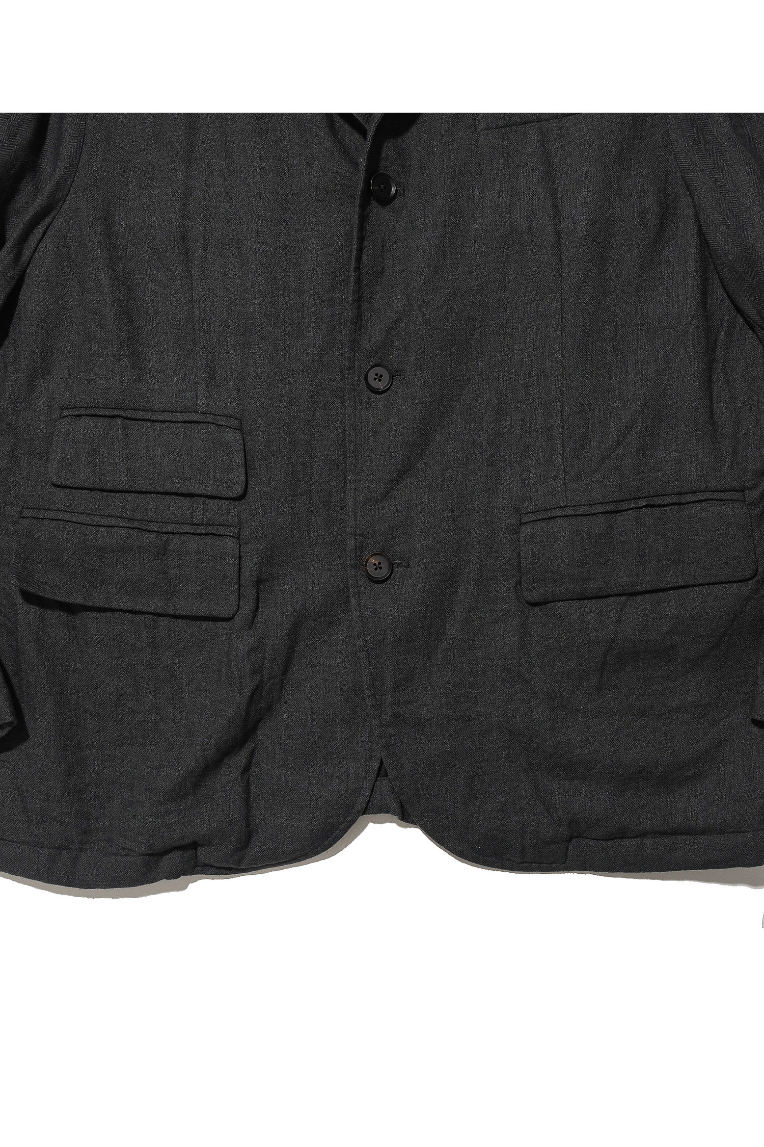 OURSELVES - 수트/블레이저자켓 - (OURSELVES) Harringbone L/C Slumber Jacket Charcoal